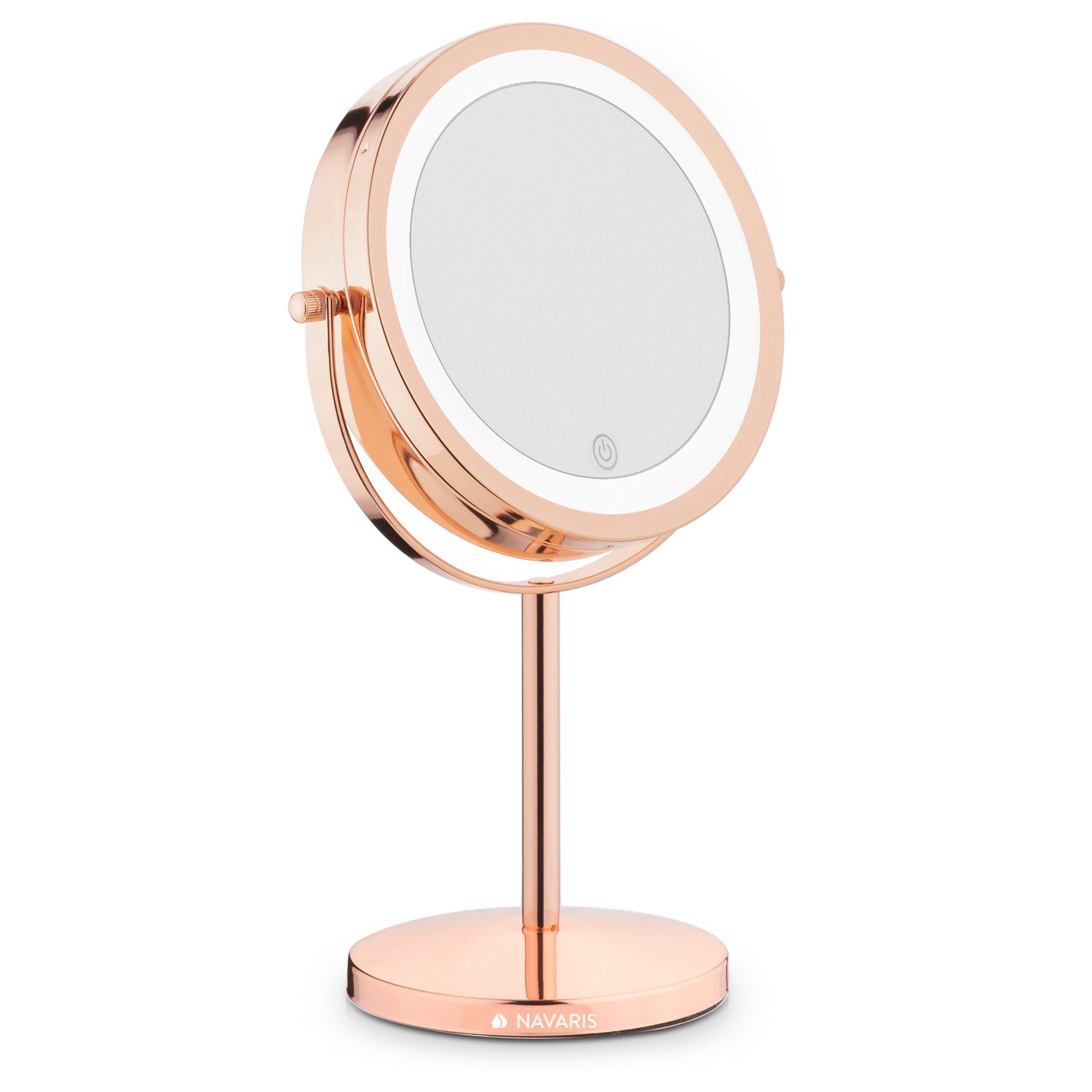 Navaris LED-Lichtspiegel, Kosmetikspiegel mit LED Beleuchtung - Spiegel mit  5fach Vergrößerung Make Up Standspiegel - Schminkspiegel beleuchtet 360°  dimmbar online kaufen | OTTO
