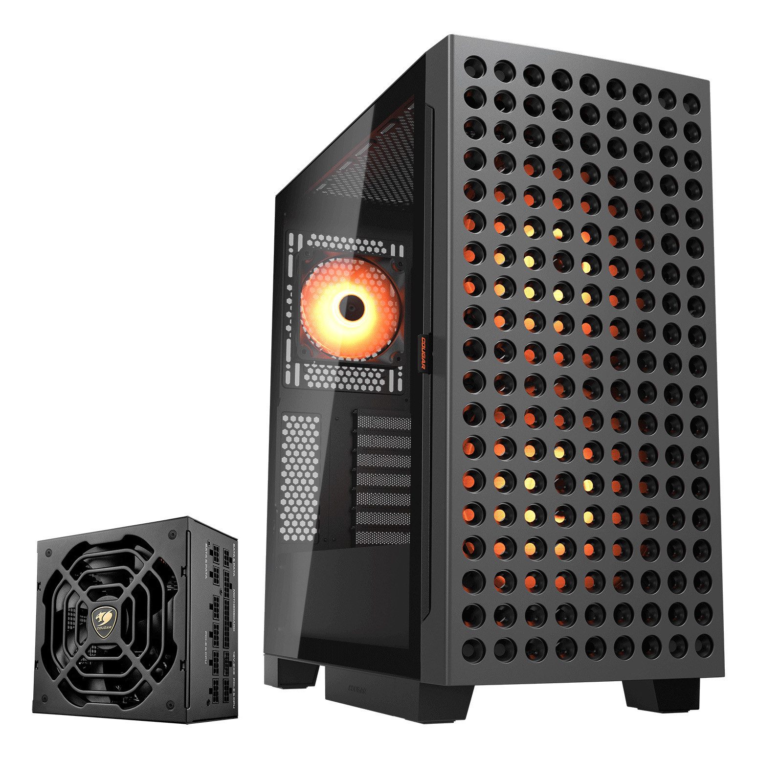 Cougar Gaming-Gehäuse AIRFACE ECO, Midi-Tower, USB/Audio, Netzteil GR 1000 80+ Gold vorinstalliert