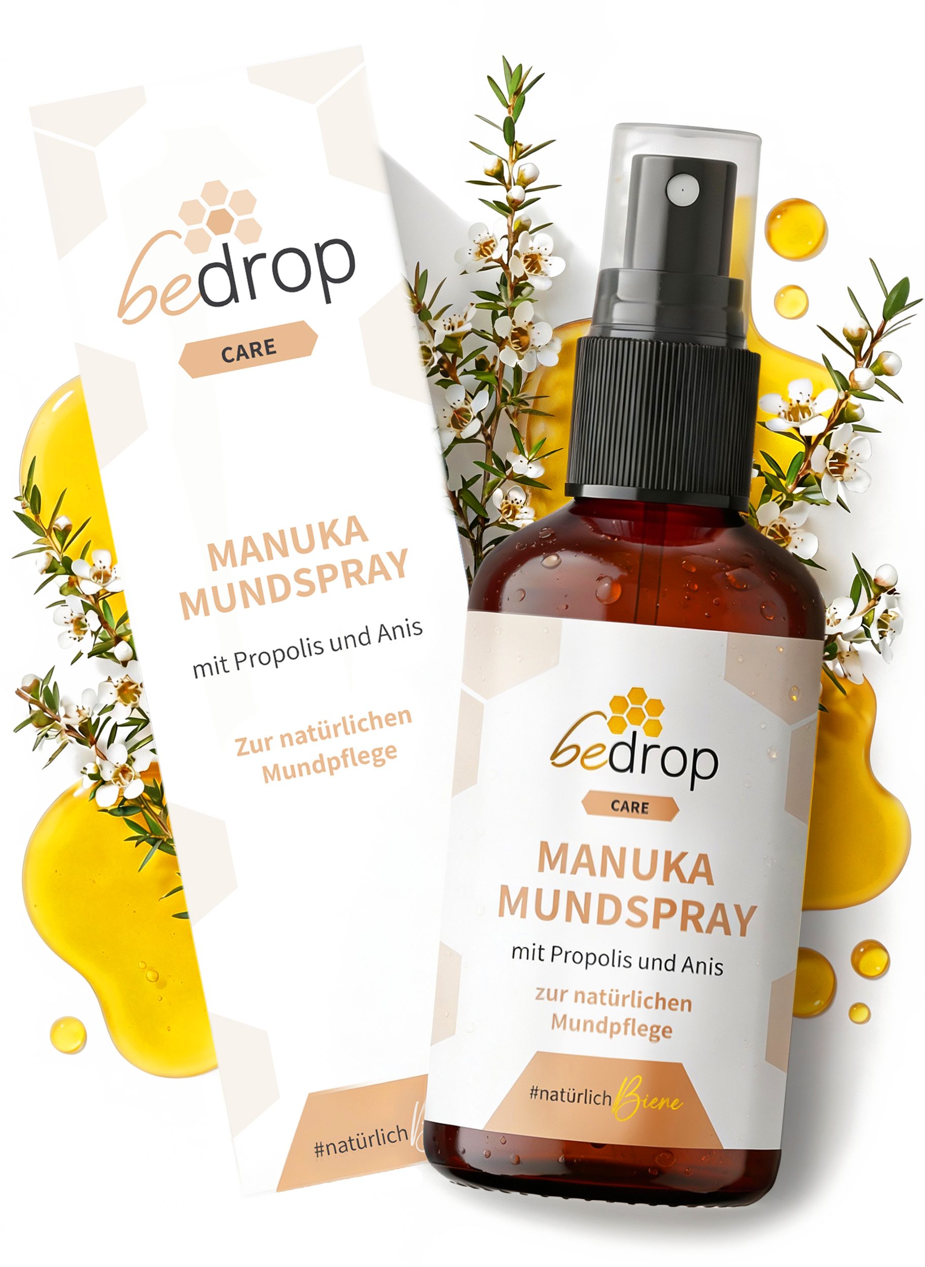 bedrop Mundspray Propolis Halsspray / Mundspray mit Manuka Honig & Anis - 30ml, Für die Mund- und Rachenpflege