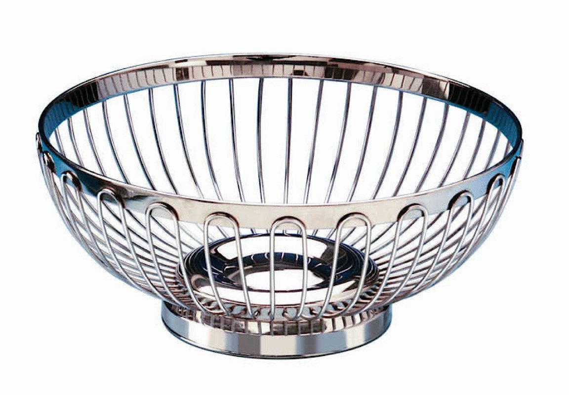 MATO Brotkorb Brot- und Früchtekorb „Wires“ Groß hochglanzpolierter Edelstahl, Edelstahl