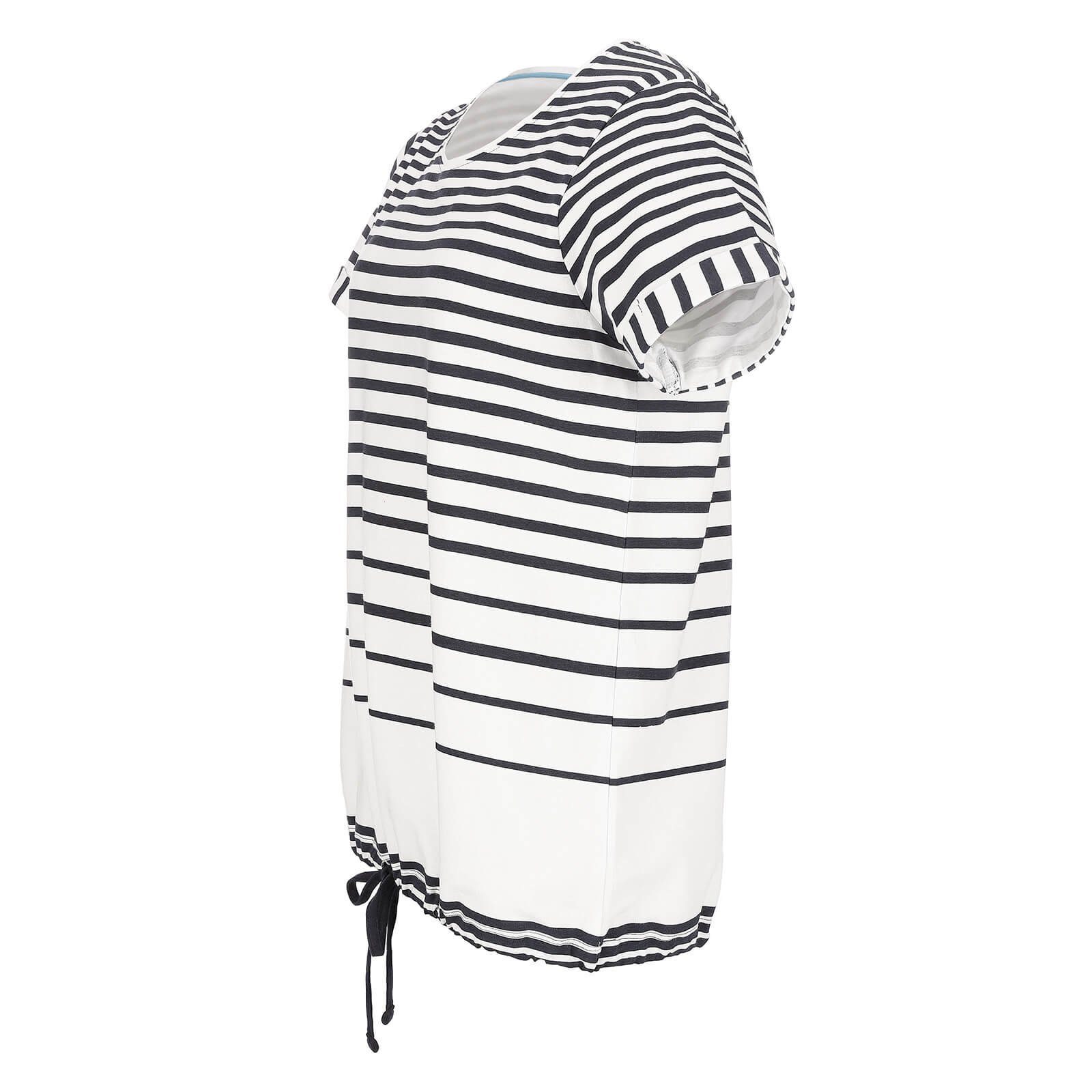 modAS Kurzarmshirt 46312 Damen T-Shirt mit Streifen und Kordelzug - Ringels günstig online kaufen