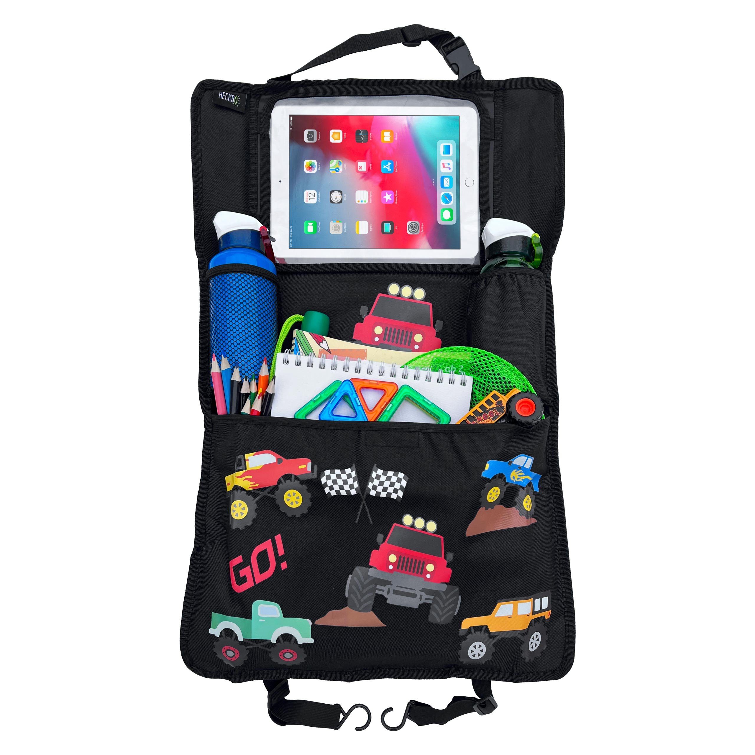 MyHappyRide® Rücksitzorganizer Auto Organizer mit 2  Befestigungsmölgichkeiten, wasserabweisende Rücksitztasche mit 6  Hauptfächern