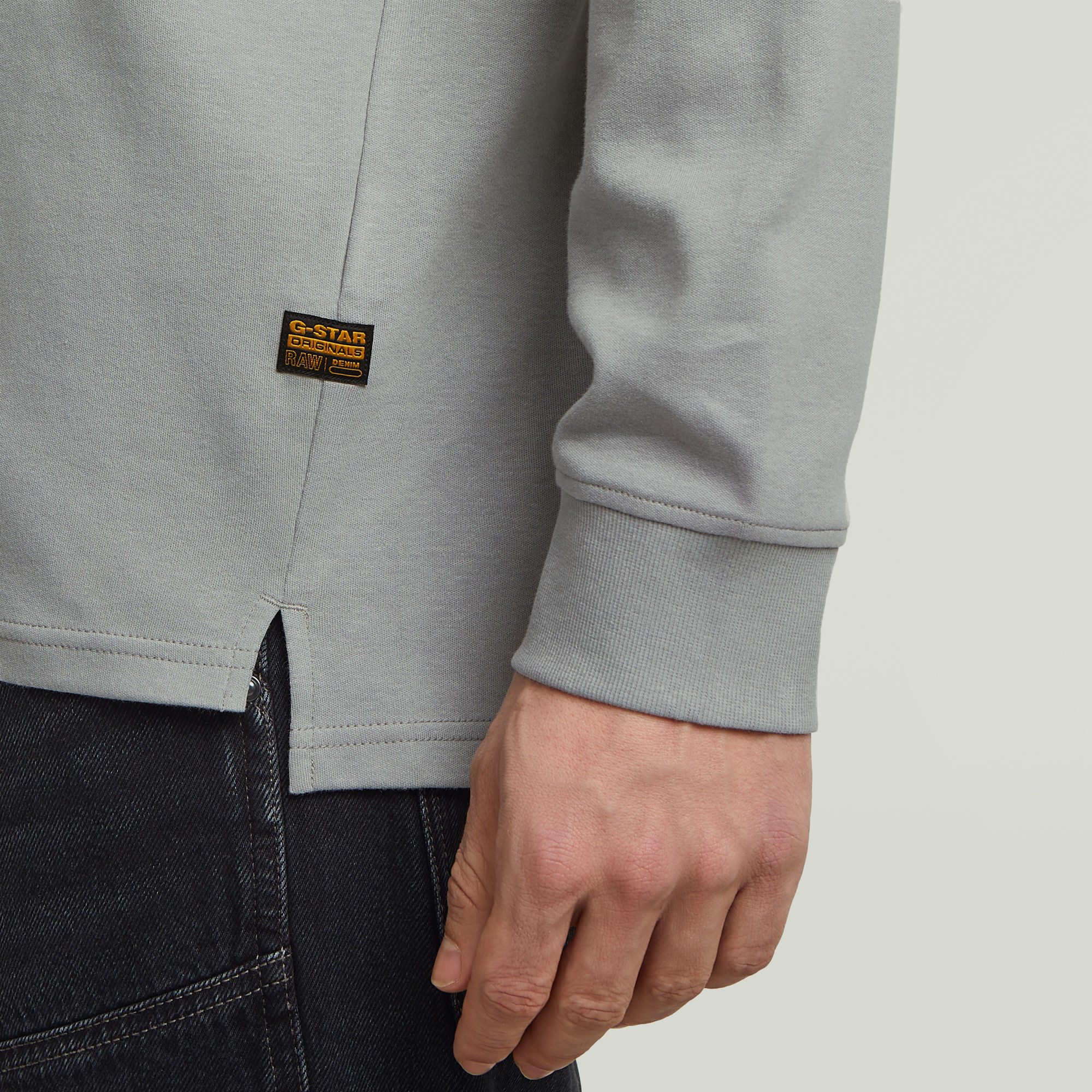 G-STAR Longsleeve Nifous R mit geripptem Einsatz vorne