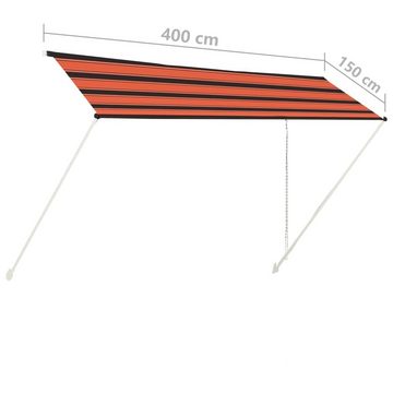 furnicato Markise Einziehbare 400×150 cm Orange und Braun