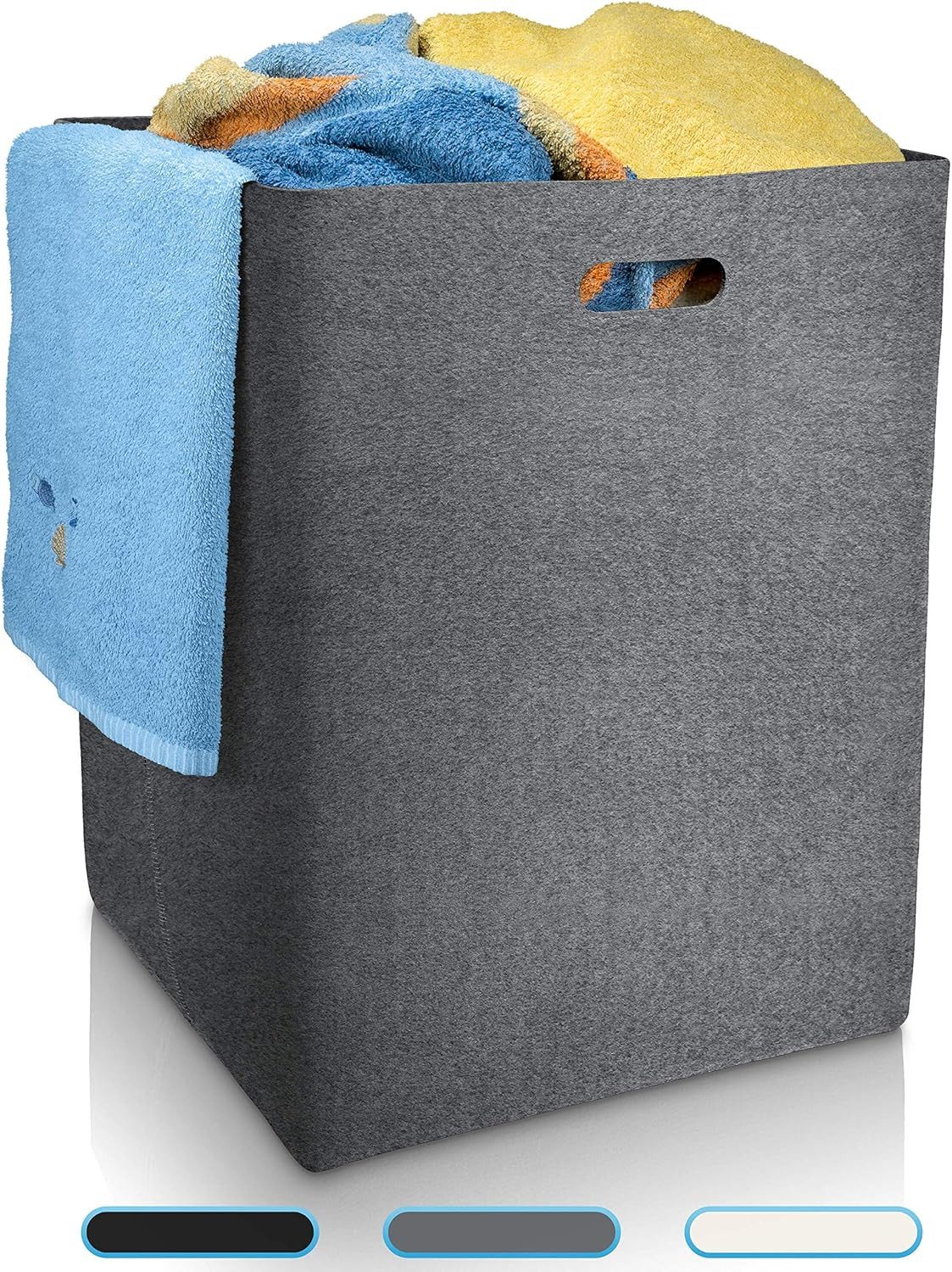Fit Guru Wäschekorb Klappbarer XXL Wäschekorb mit Griffen groß 120L
