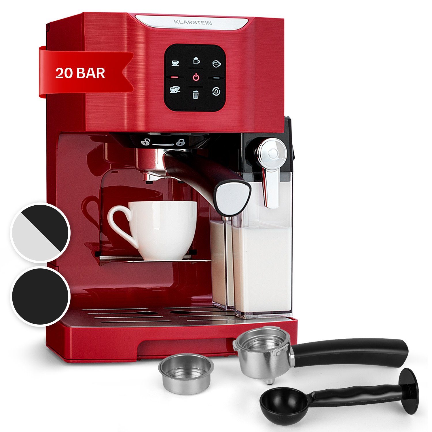 Klarstein Filterkaffeemaschine COF8-BellaVita-Rot, 1.4l Kaffeekanne