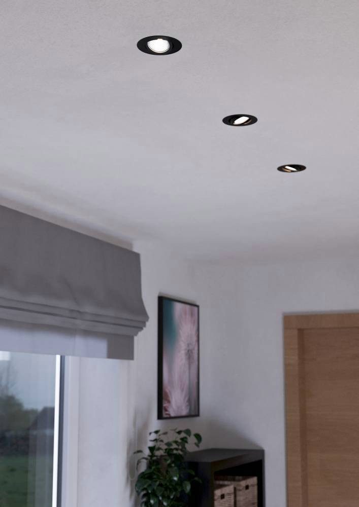 EGLO Deckenleuchte SALICETO, Dimmer, Dimmfunktion, LED fest integriert, Warmweiß, LED, Einbaupot, Wohnzimmerleuchte, 4,2x8,8x4,2cm, Ausschnitt 6,8cm