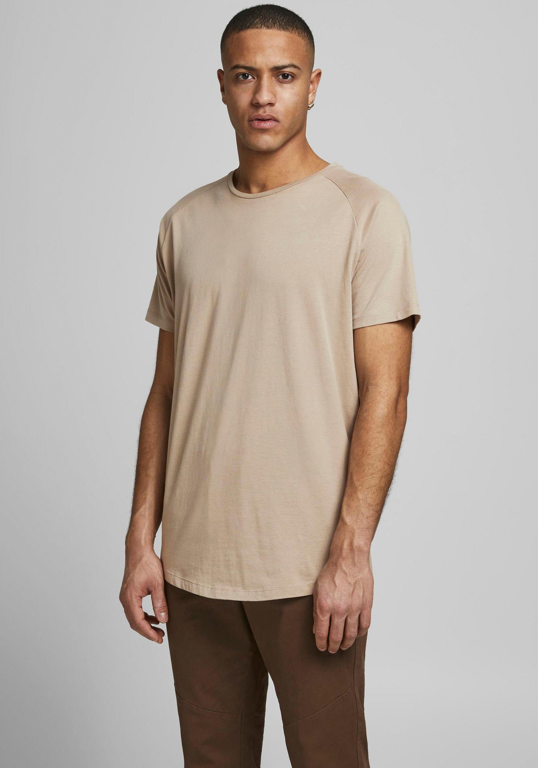 Jack & Jones T-Shirt CURVED TEE beige