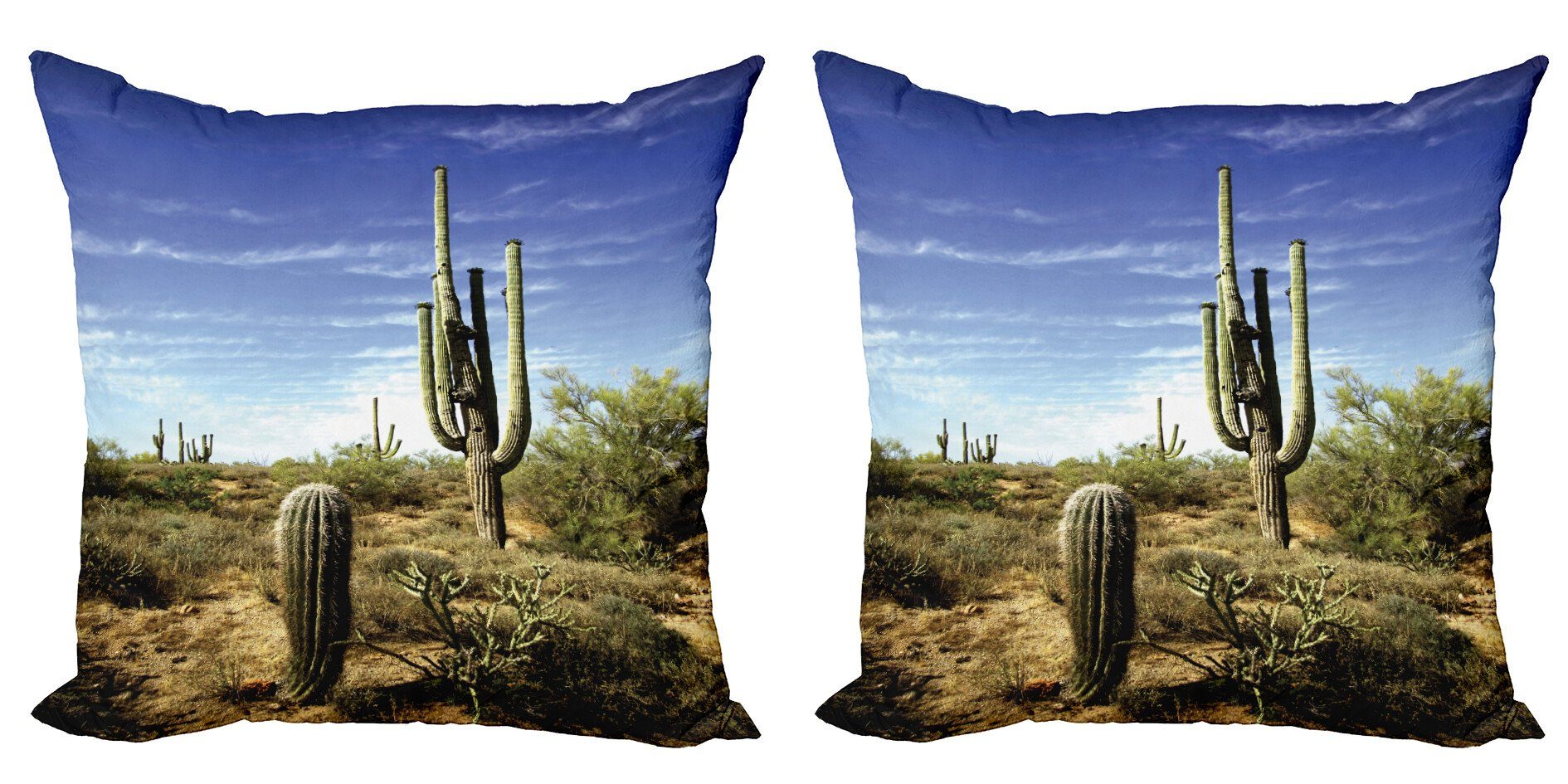Kissenbezüge Modern Accent Doppelseitiger Digitaldruck, Abakuhaus (2 Stück), Landschaft Cactus Spined Leaves