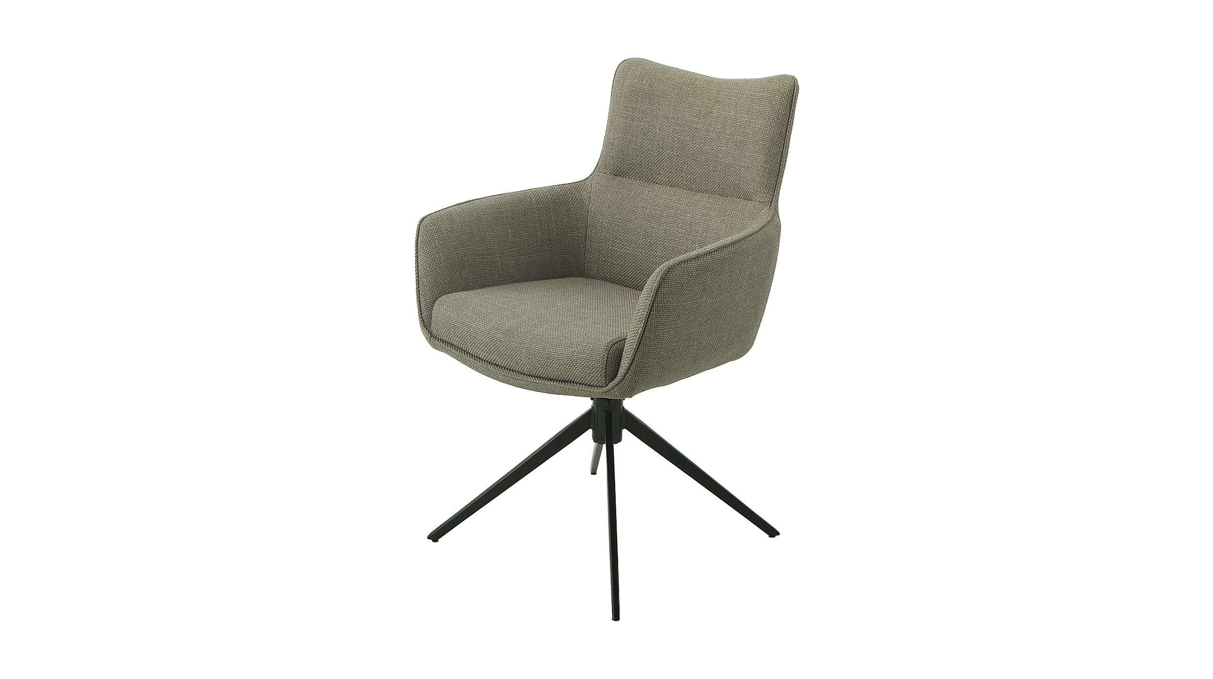 Massivart® Polsterstuhl drehbar 360°, Esszimmerstuhl mit Kippfunktion & Armlehnen, »LIMA«, Nivellierung · Metallgestell schwarz pulverbeschichtet