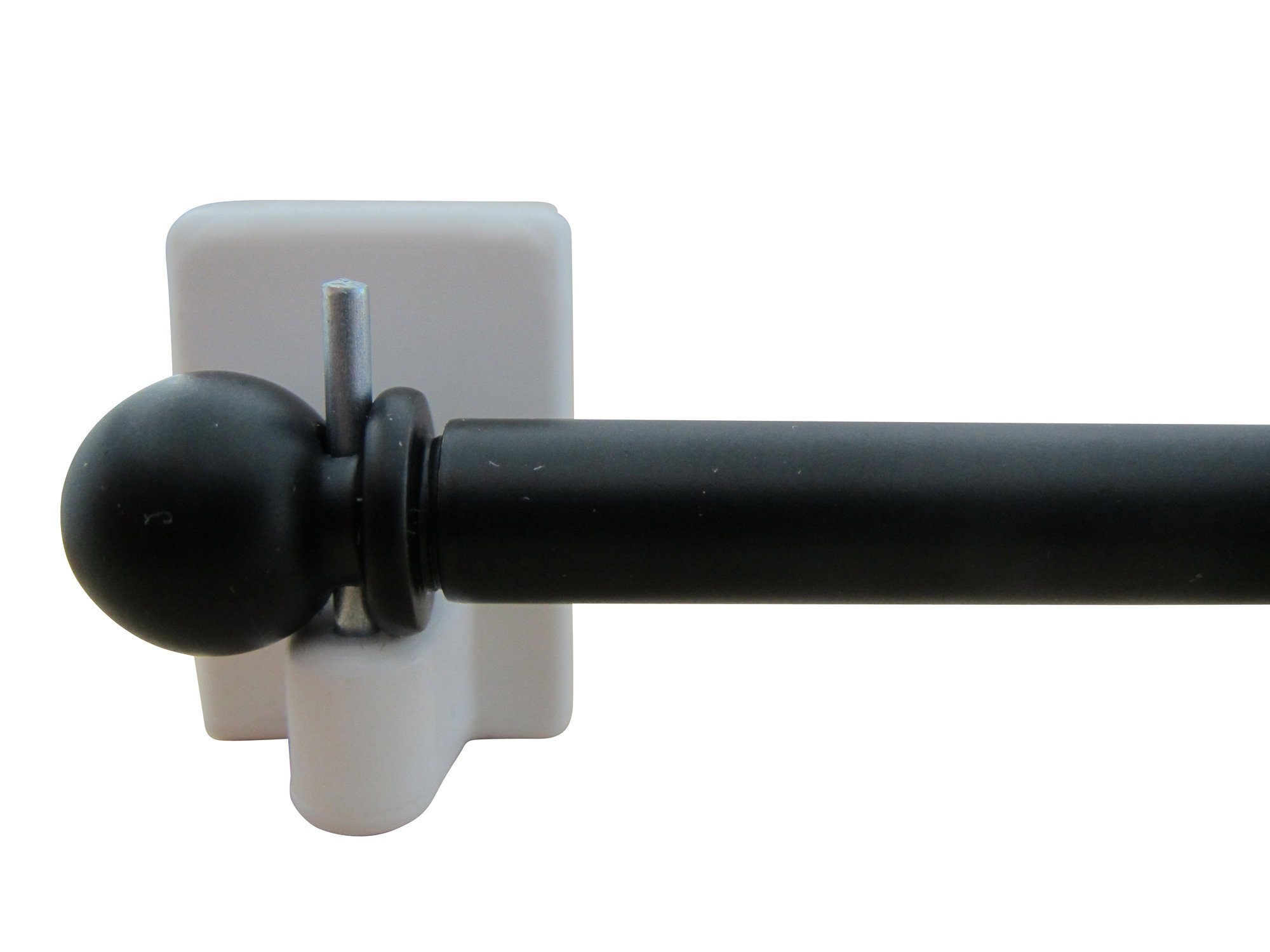 rewagi Vitragenstange 1 Vitragenstange mit 2 Klebehaken & 2 Metallhaken, Farbe schwarz - ausziehbar Ø 8mm, Länge: 30-40 cm, 40-60 cm, 60-90cm, 90- 130 cm