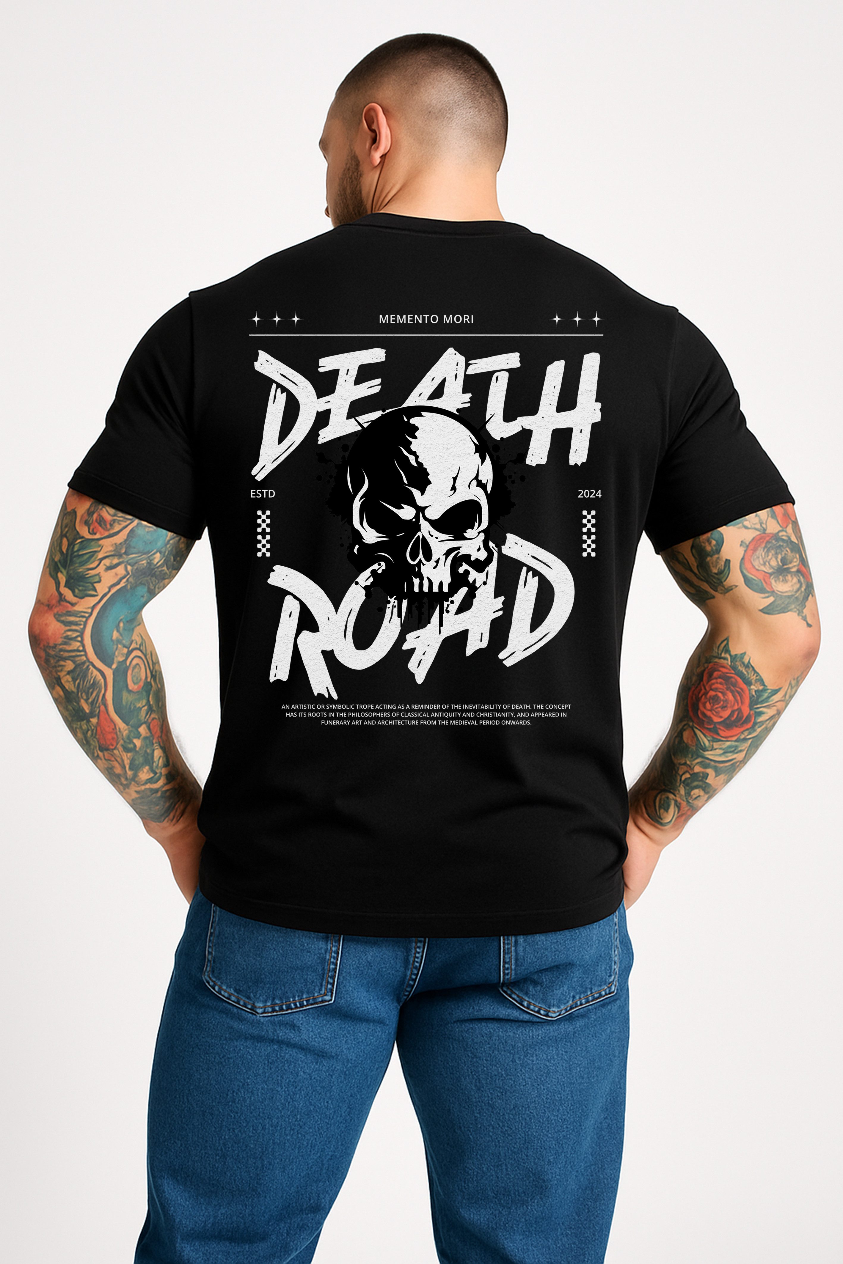Banco T-Shirt Herren Kurzarmshirt mit großem Skull-Print, 100% Baumwolle Gr günstig online kaufen