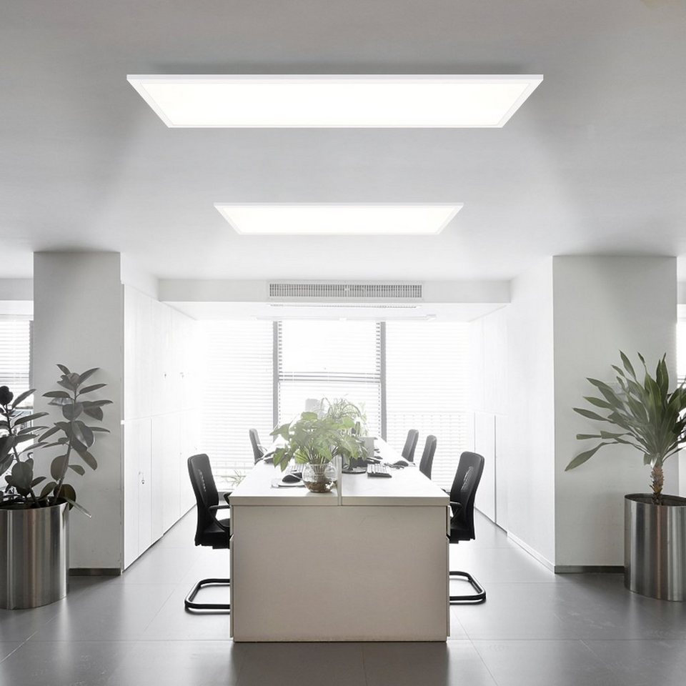 Nettlife LED Panel Weiß Deckenleuchte Flach Deckenlampe 80x30CM 39W  Rechteckige, Dimmbar mit Fernbedienung, LED fest integriert, Warmweiß,  Neutralweiß, Kaltweiß, für Wohnzimmer Schlafzimmer Küche Büro