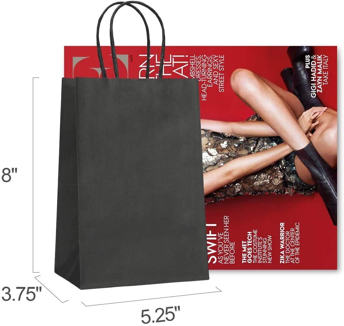 Switory Geschenkpapier Kraft Geschenktüten mit Griff, Papiertüten, Papier Kraft Tragetasche, (50St), 13cm x 9,5cm x 20cm