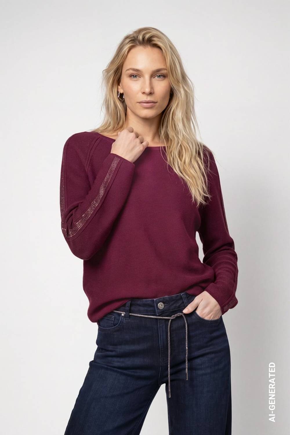 Monari Rundhalspullover 809983 rosa
