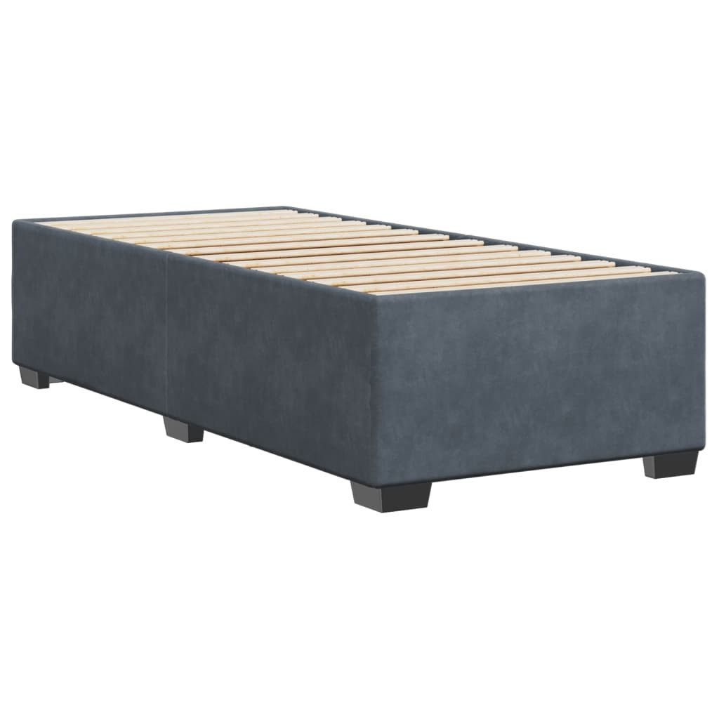 vidaXL Bett Bettgestell ohne Matratze Dunkelgrau 90x200 cm Samt