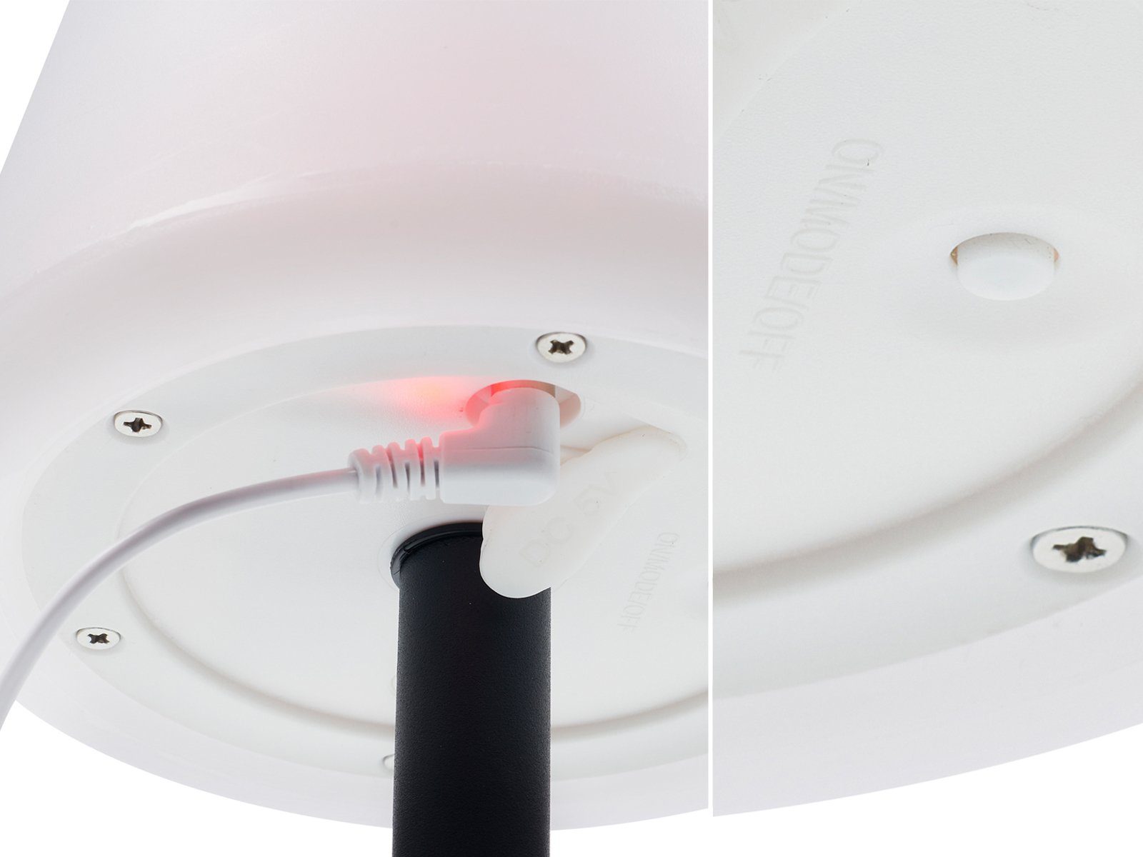 smartwares LED Außen-Tischleuchte, LED fest integriert, Warmweiß, 2er-Set Outdoor Solar-leuchten ohne Strom-kabel, Schwarz Weiß, H: 25cm