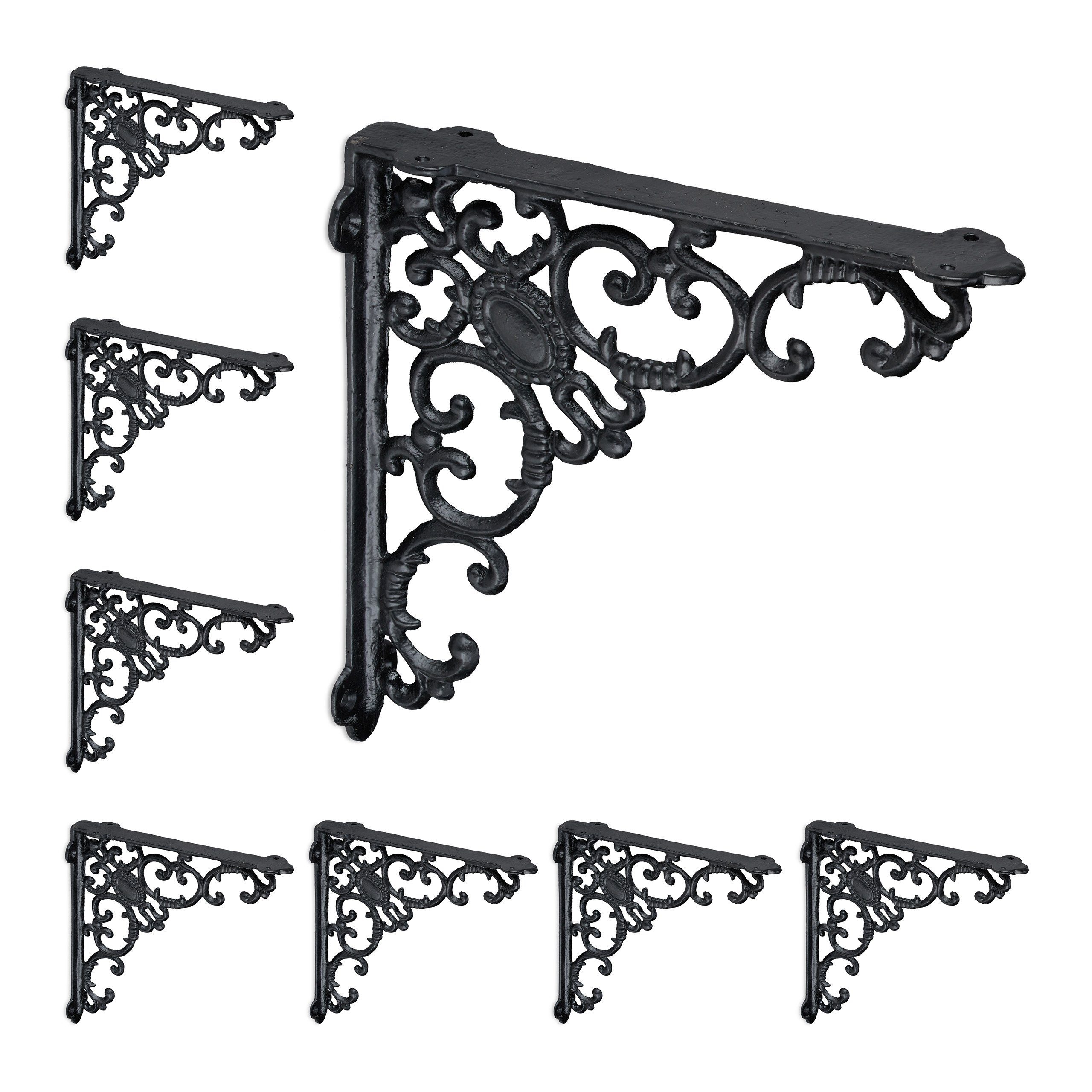 relaxdays Wandregalhalter 8 x Regalwinkel antik günstig online kaufen