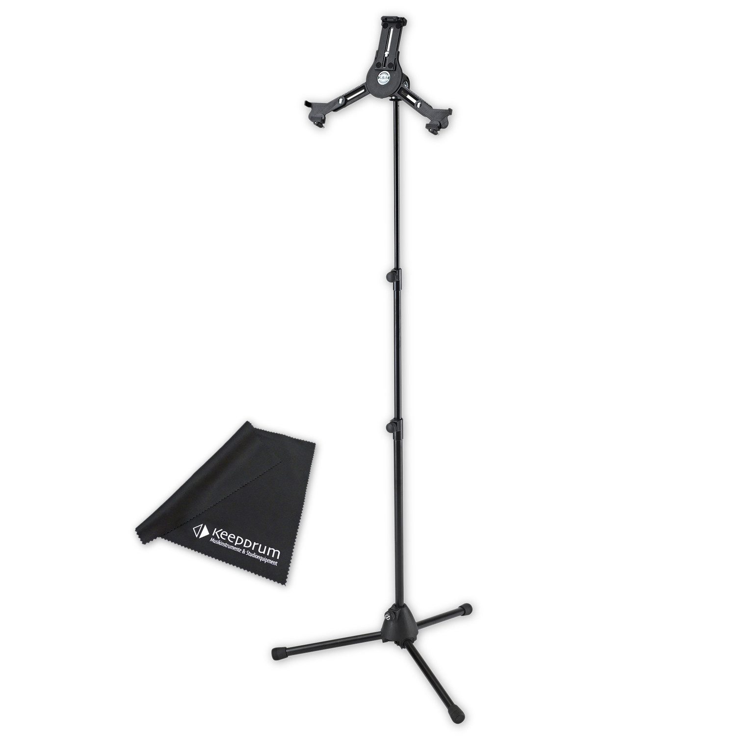 König & Meyer Halterung K-M Tablet-PC-Stativ 19793 Tablet-Halter 10-16 Zoll mit Tuch, (bis 16 Zoll, Tablet-PC-Stativ, Tablets, Vorteils-Set mit Mikrofasertuch)
