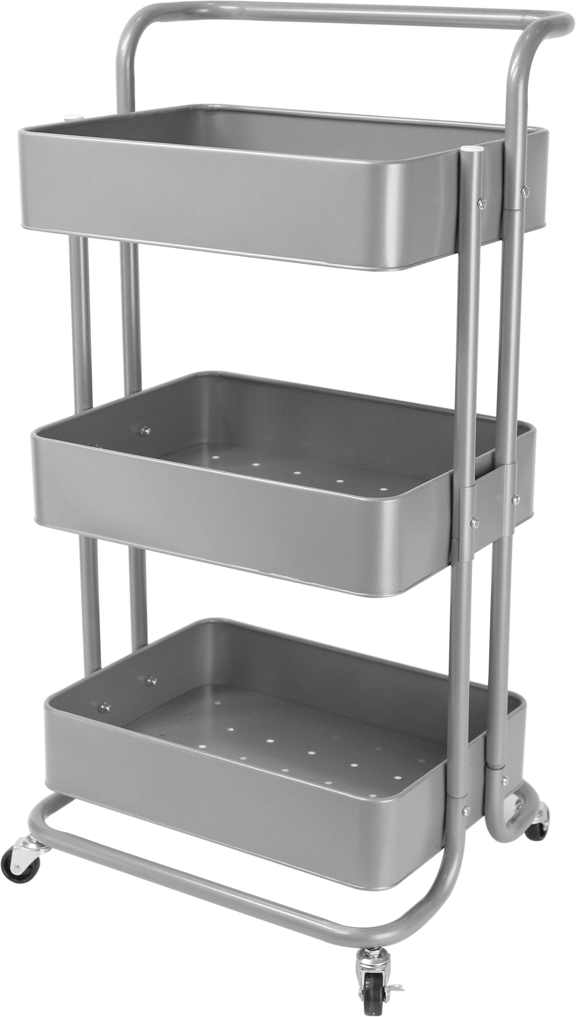 ECHTWERK Küchenwagen, Servierwagen aus Eisen, mit 3 Ebenen und Schiebegriff günstig online kaufen