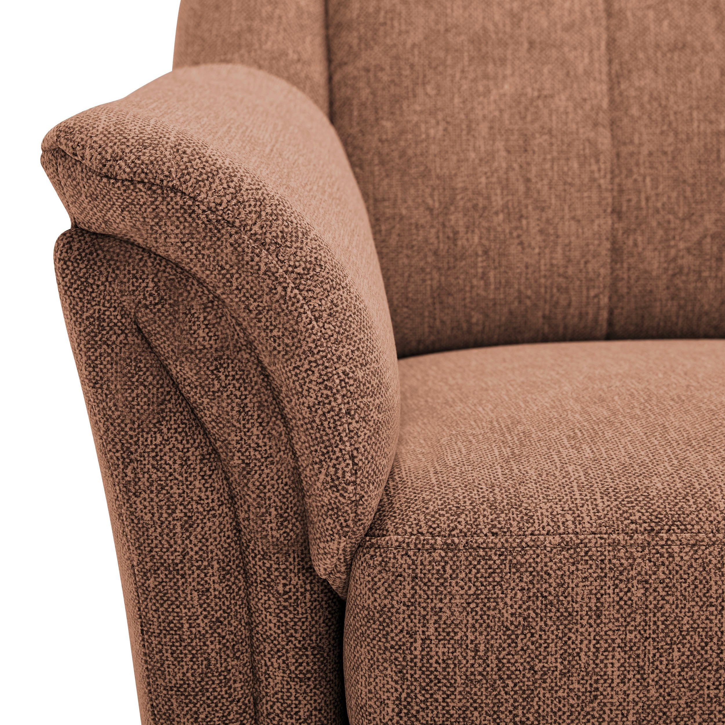 2x Lugano, in VILLA 3-tlg), Polstergarnitur Sessel Kopfteilverstellung, BECK (Set, und 3-Sitzer 49 cm, Sitzhöhe