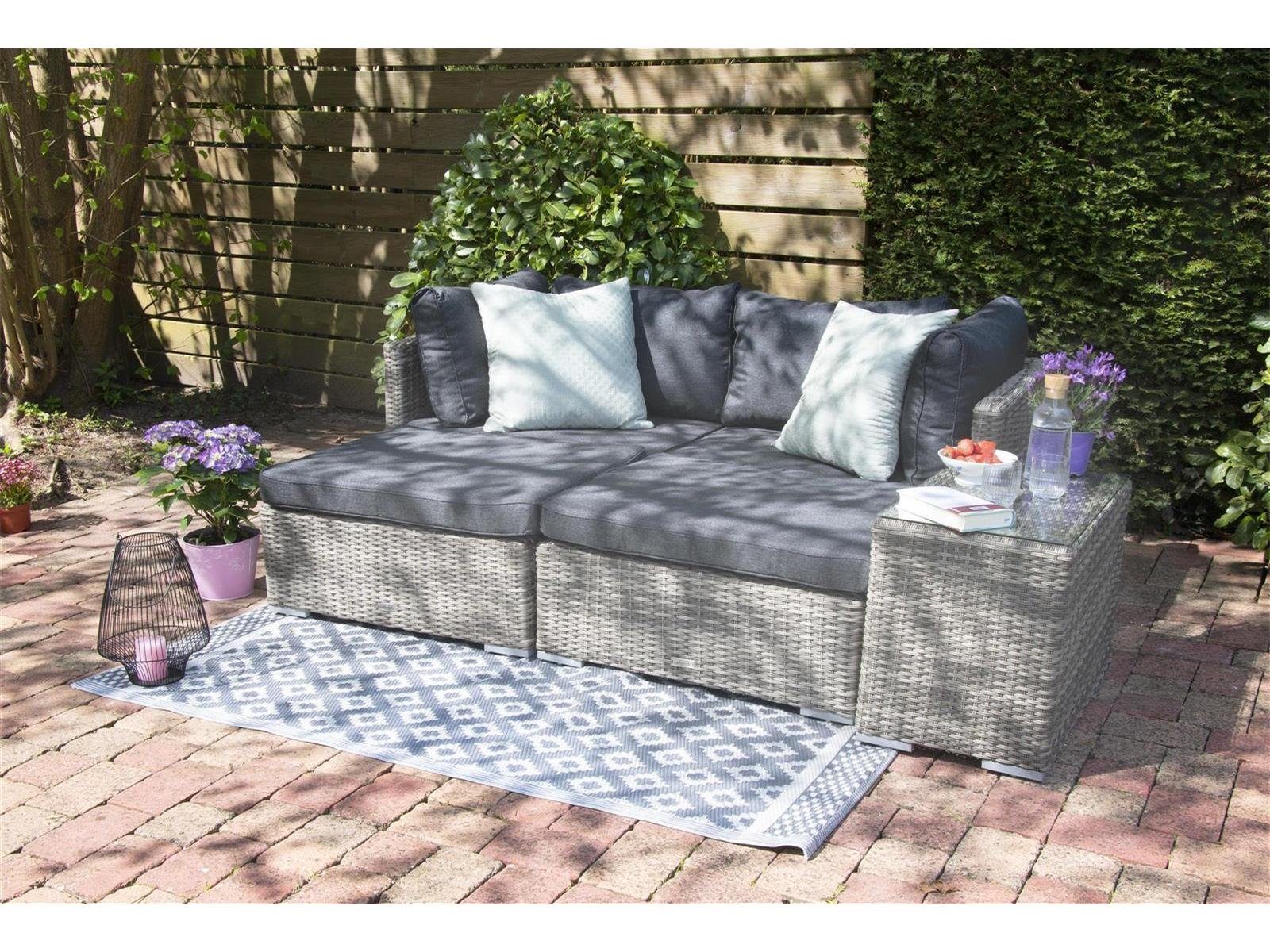 bellavista - Home&Garden® Gartenlounge-Set Aluminium Gartenlounge Samoa, hellgrau, (Set, 13-tlg), Multifunktionslounge, Gartensofa