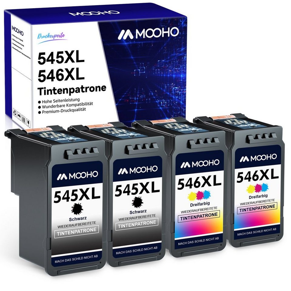 MOOHO ersetzt für CANON 545XL CL-546XL 546 Multipack Dreifarbig Farbe  Tintenpatrone