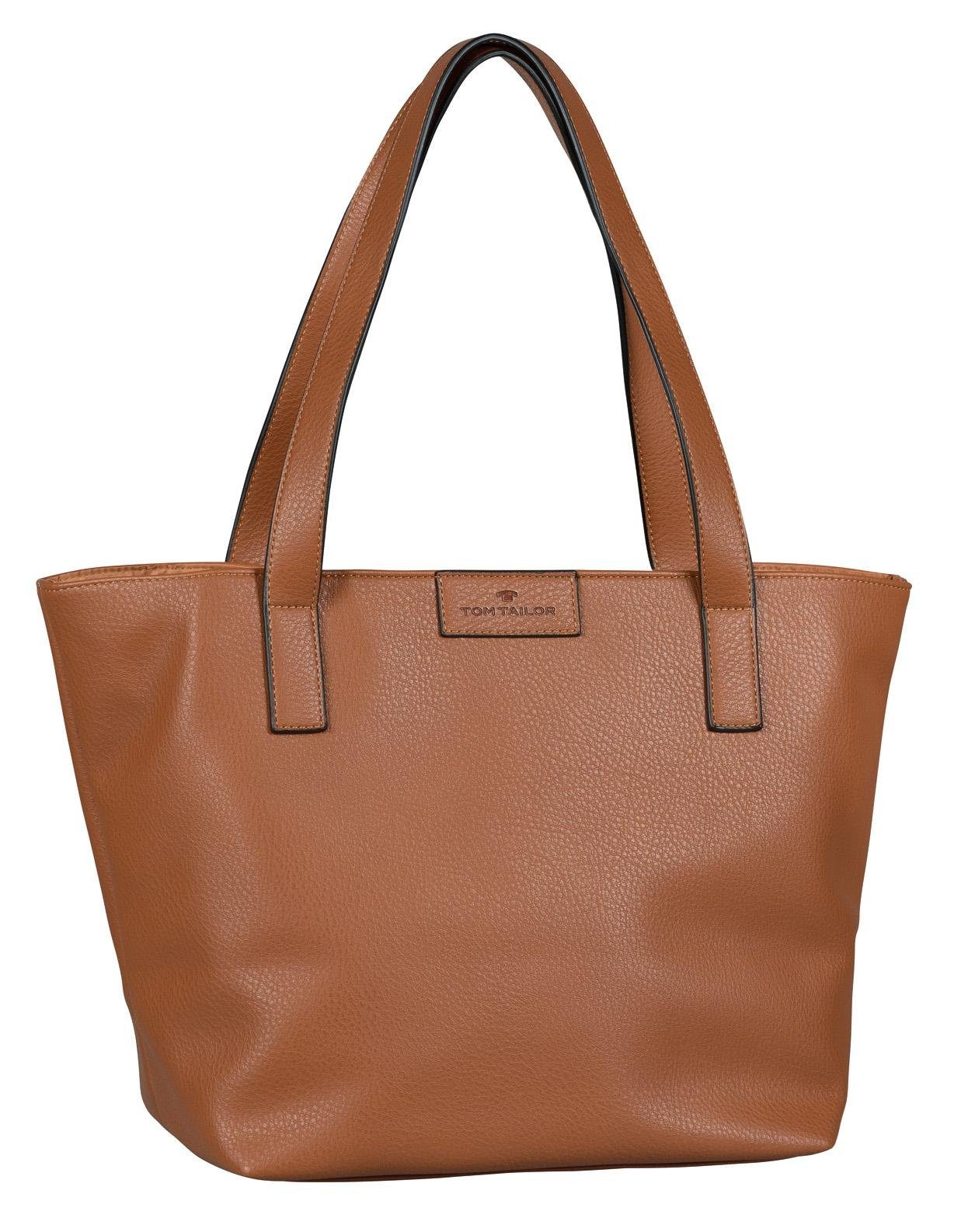 TOM TAILOR Shopper Miri zip, aus griffigem Lederimitat mit praktischen flachen Handgriffen