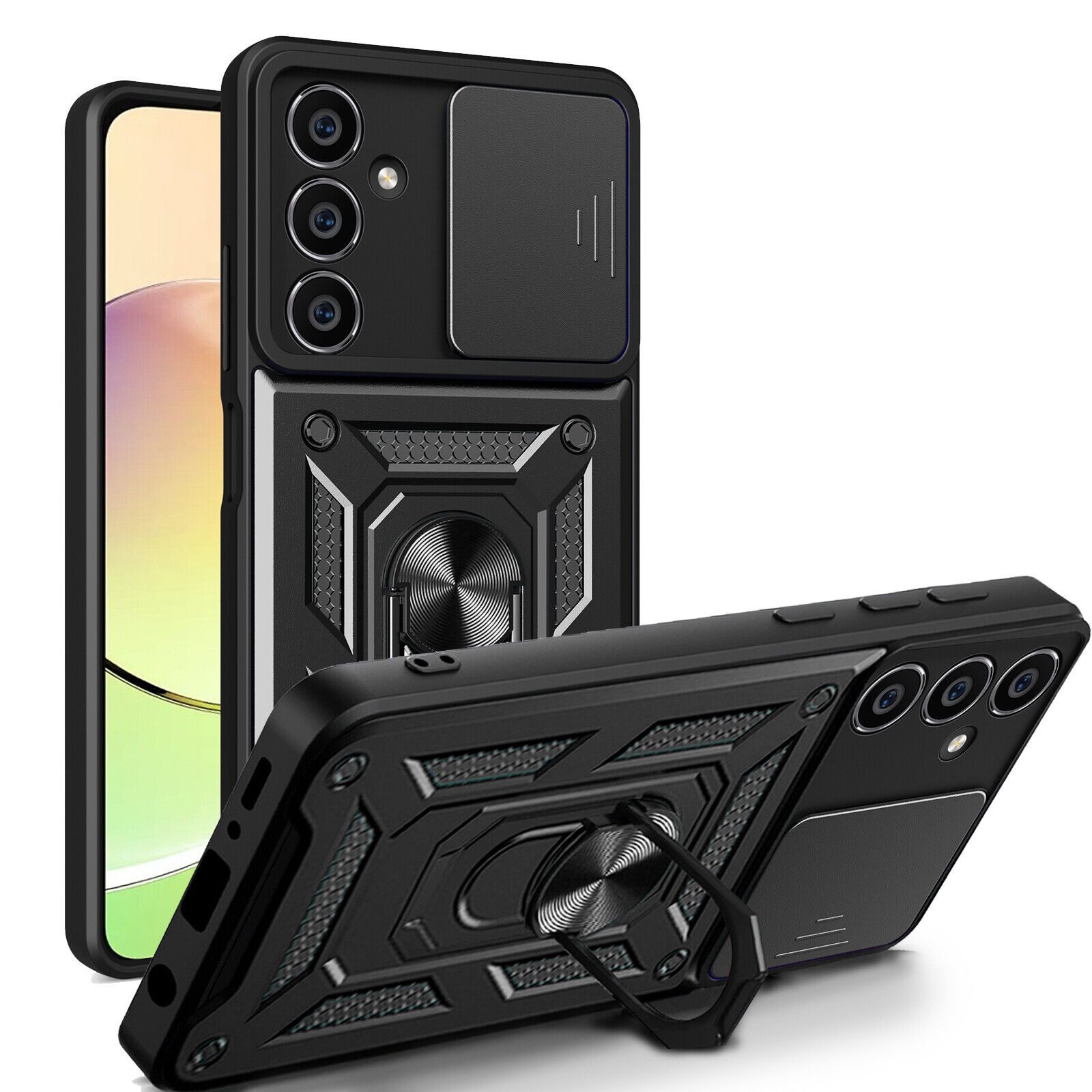 betterfon Handyhülle Panzerhülle für Samsung Galaxy A05s mit Kameraschutz & Ringhalter, Outdoorhülle mit Smartstand und Silikonkern