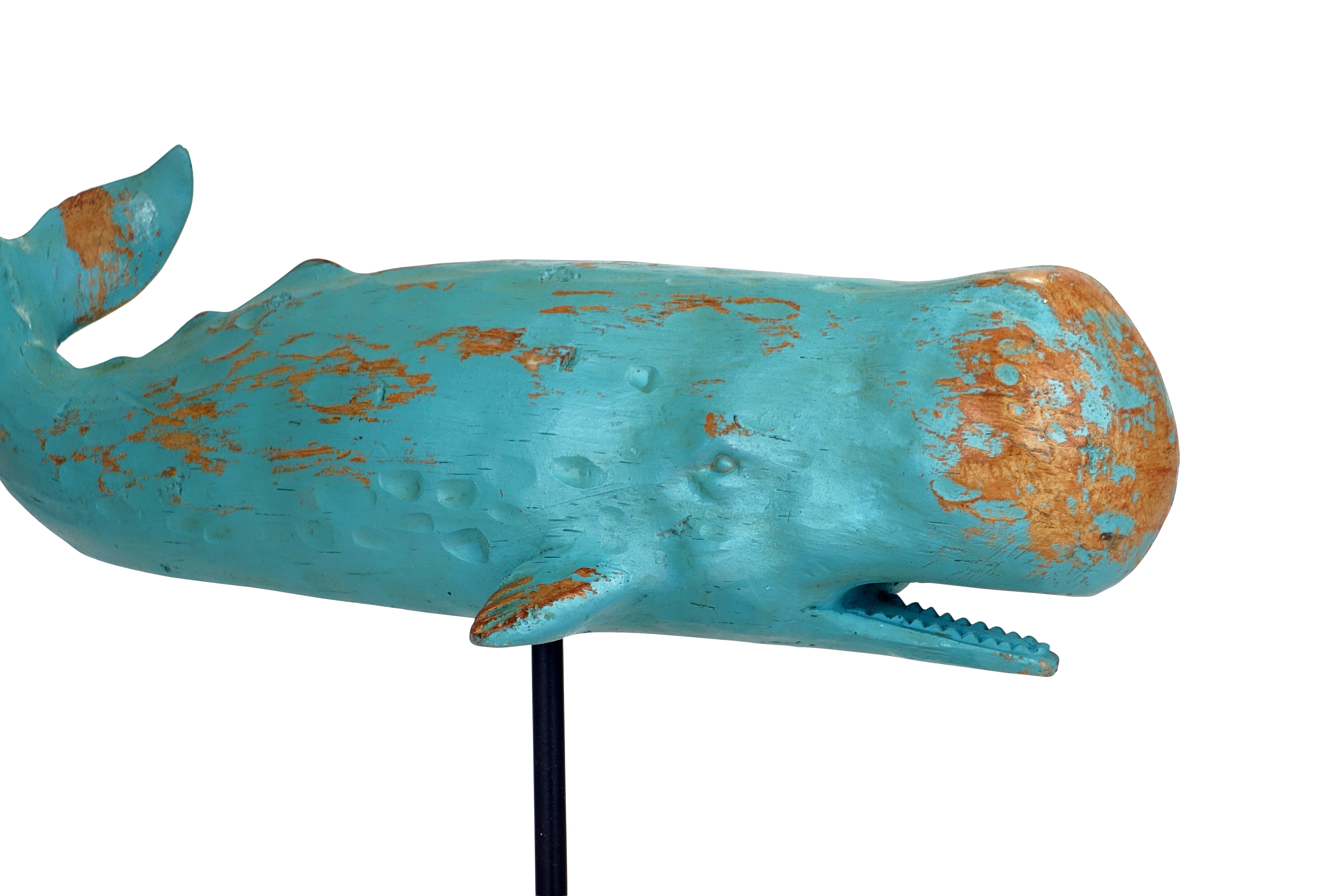 MichaelNoll Dekofigur Wal Walfisch Fisch Standfuß Polyresin Deko - 40x12.50x28 cm