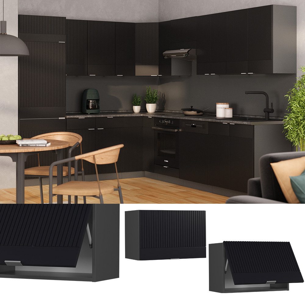 Vicco Hängeschrank Fame-Line, Schwarz gestreift/Anthrazit, 60 günstig online kaufen