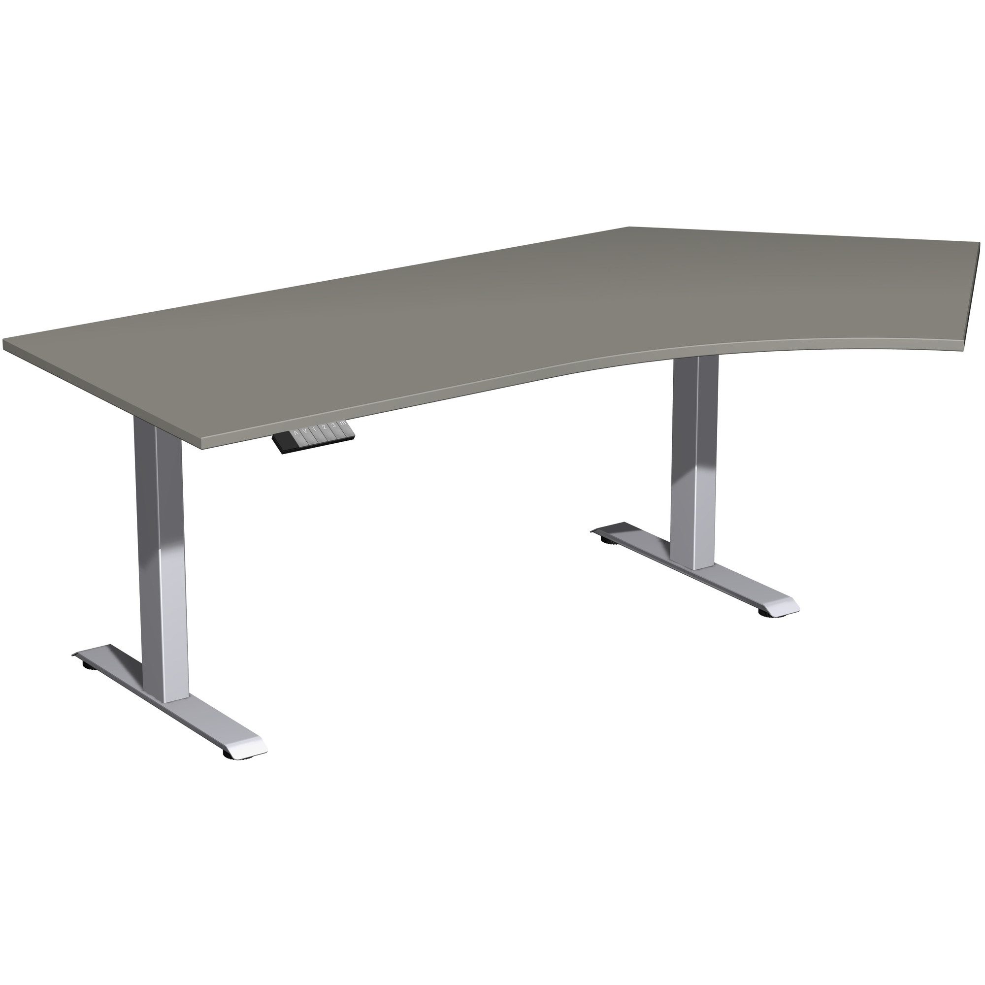 geramöbel Schreibtisch Tisch Elevate Basic 135 re 2166x1130x730-1230mm silber/onyx