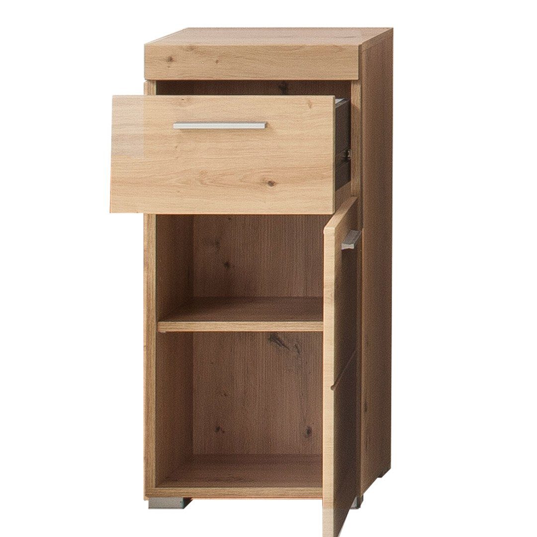 ebuy24 Badezimmerspiegelschrank AmandaMando Bad Standtype Stauraum 1 Tür, 1 Schubl
