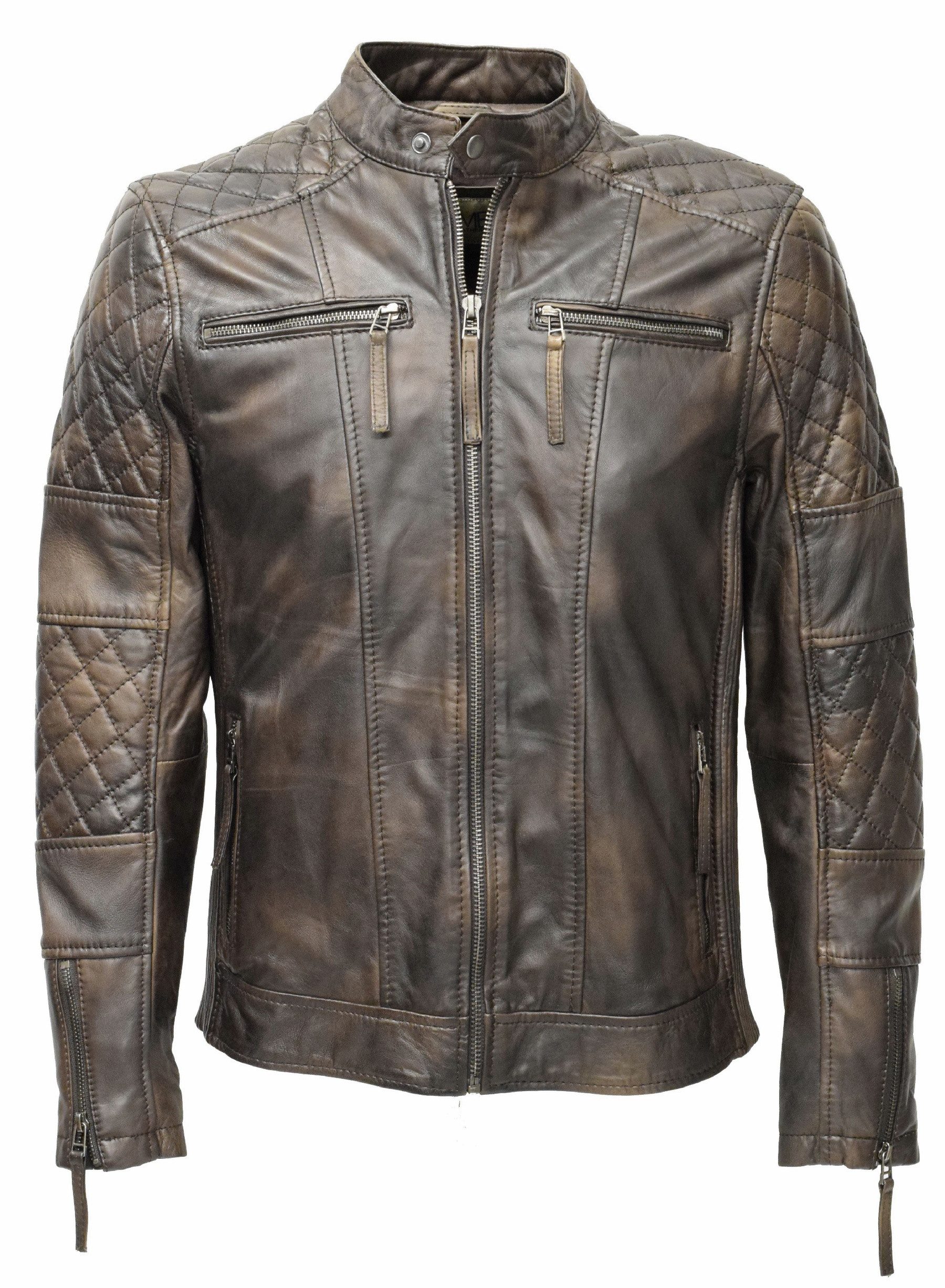 Zimmert Leather Lederjacke Alex washed, gesteppt, pflanzlich gegerbt, Schwa günstig online kaufen