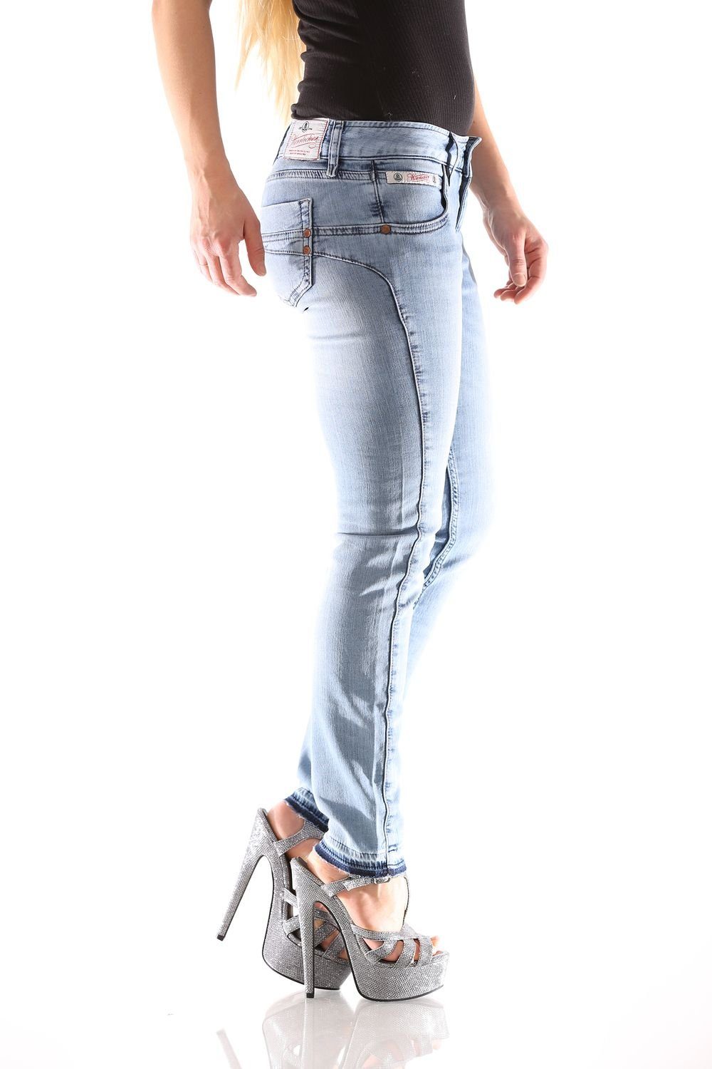 Herrlicher Slim-fit-Jeans Herrlicher Damen Touch Jeans Denim Slim Cropped 797 D9648
