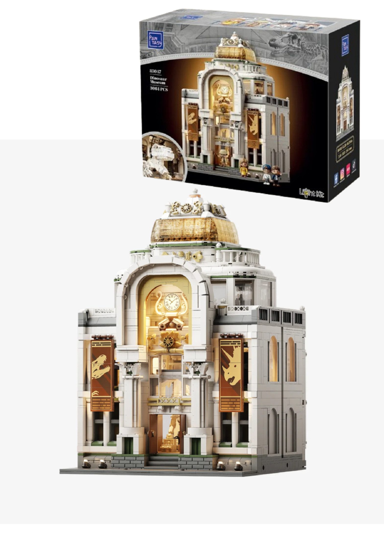 Pantasy Pantasy 85047 Dinosaurier Museum 3.064 Teile Klemmbausteine Konstruktions-Spielset, (3064 St)