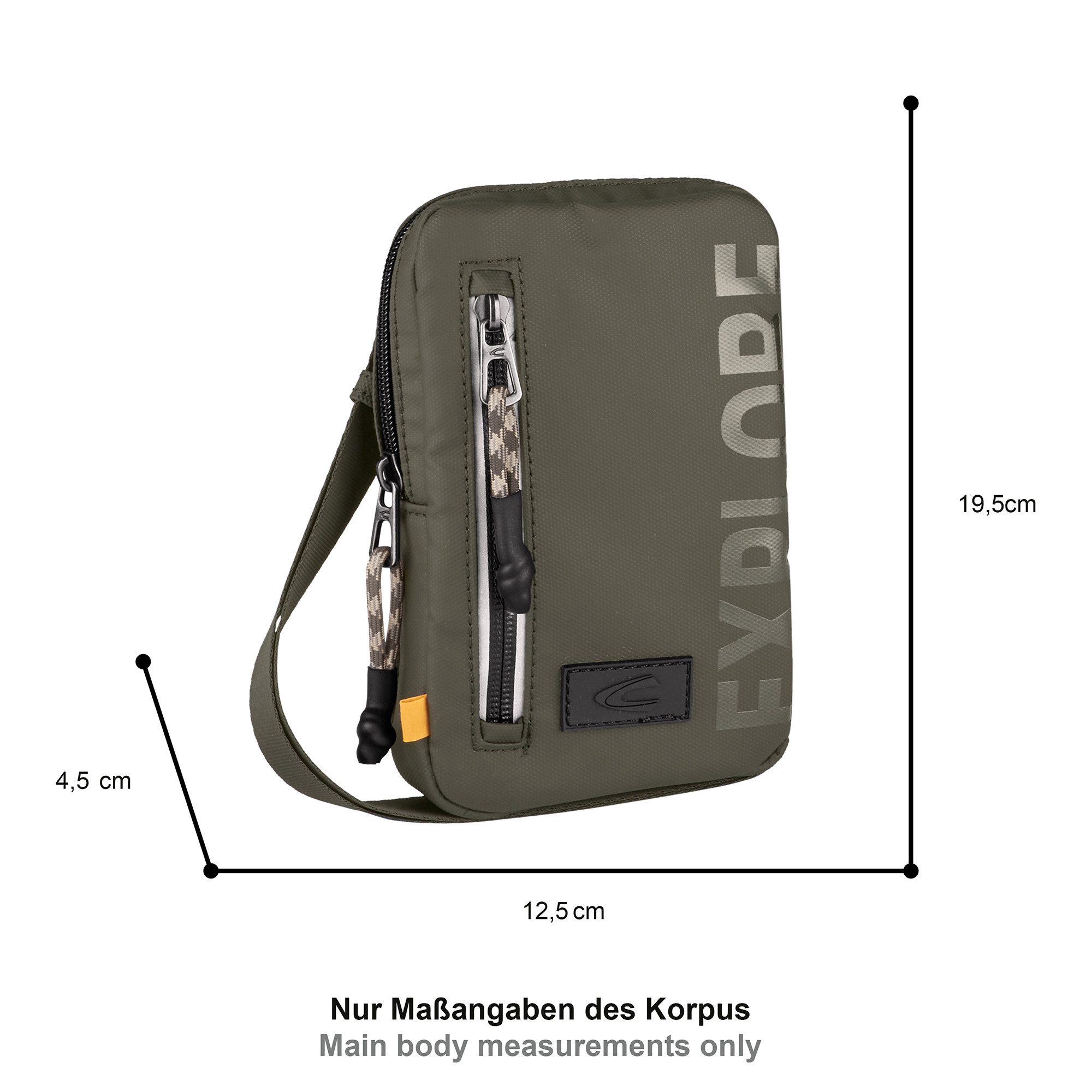 camel active Handytasche Explore, wasserabweisendes recyceltes Nylon und reflektierende Reißverschlüsse
