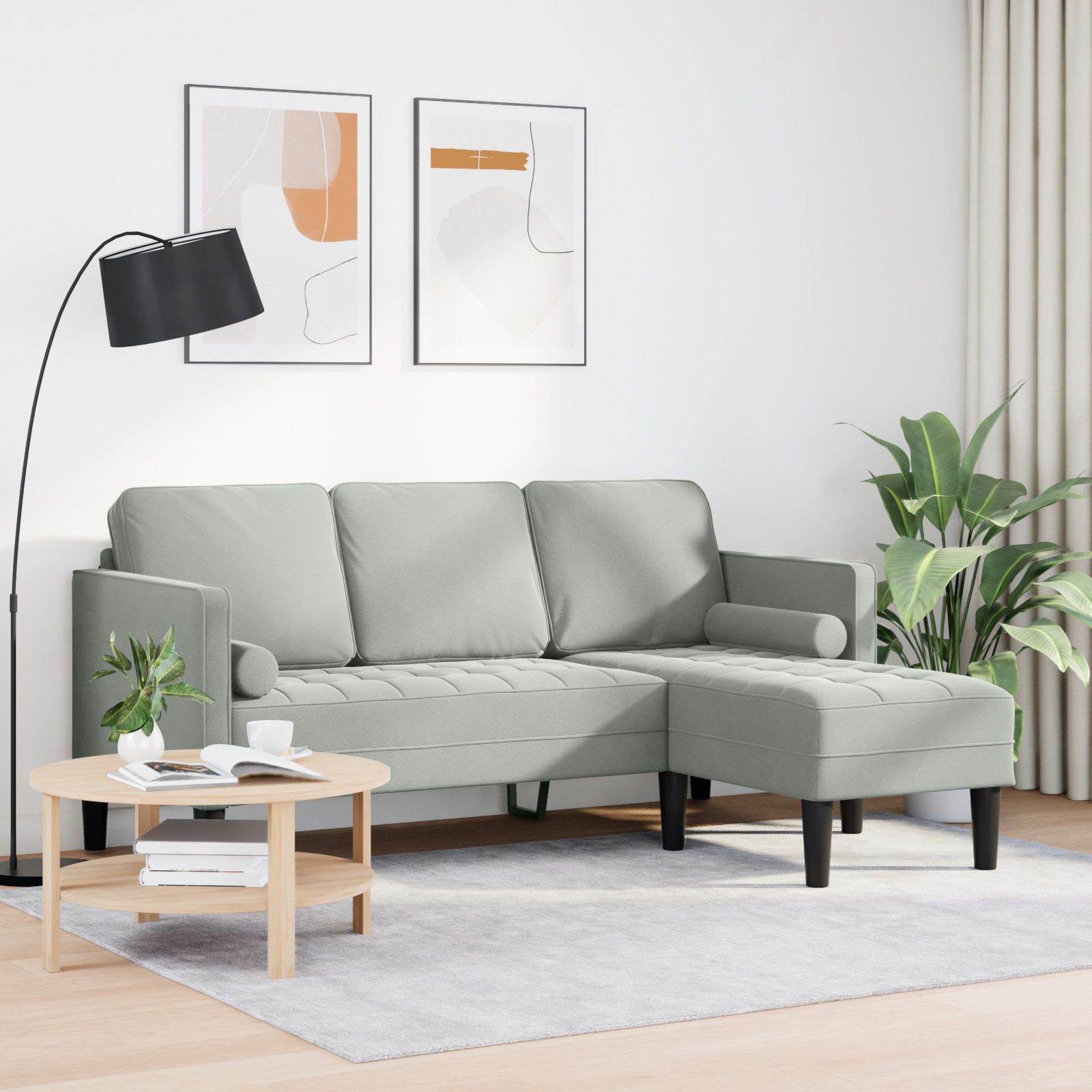 vidaXL Sofa 3-Sitzer Sofa mit Chaise günstig online kaufen