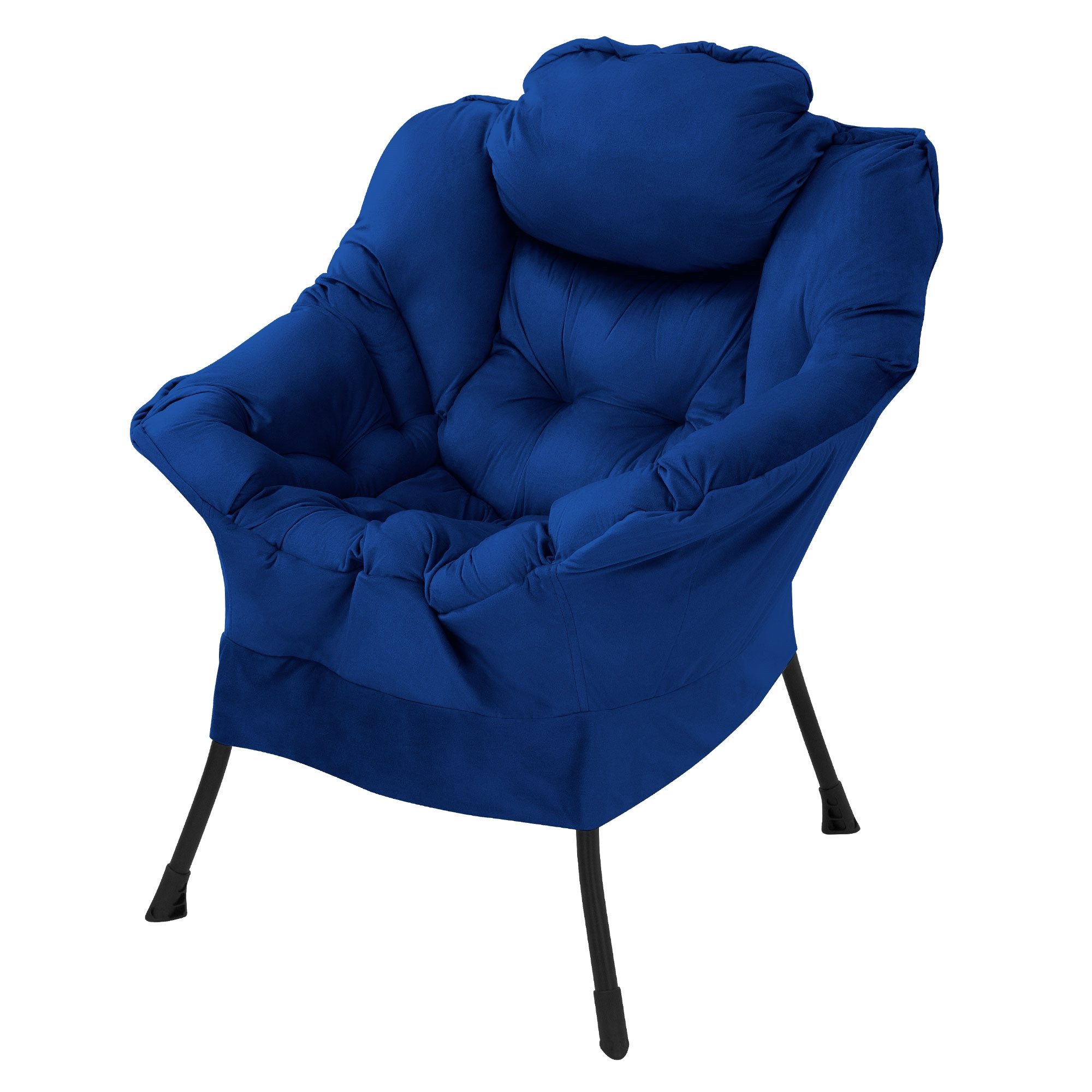 ML-DESIGN Loungesessel Sessel Wohnzimmer Relaxsessel mit Armlehnen & Kopfkissen Lesesessel (1-St), Fernsehsessel bequem Loungesessel Polstersessel Stahlbeinen Dunkelblau