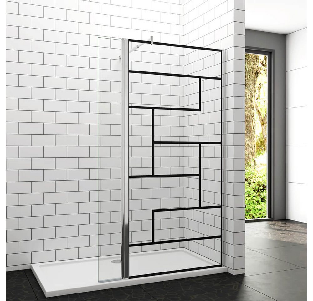Thumbnail - duschspa Duschwand Glaswand Trennwand + Flipper-Panel 8mm 200cm ESG Walk in Dusche, Einscheibensicherheitsglas, Sicherhe...