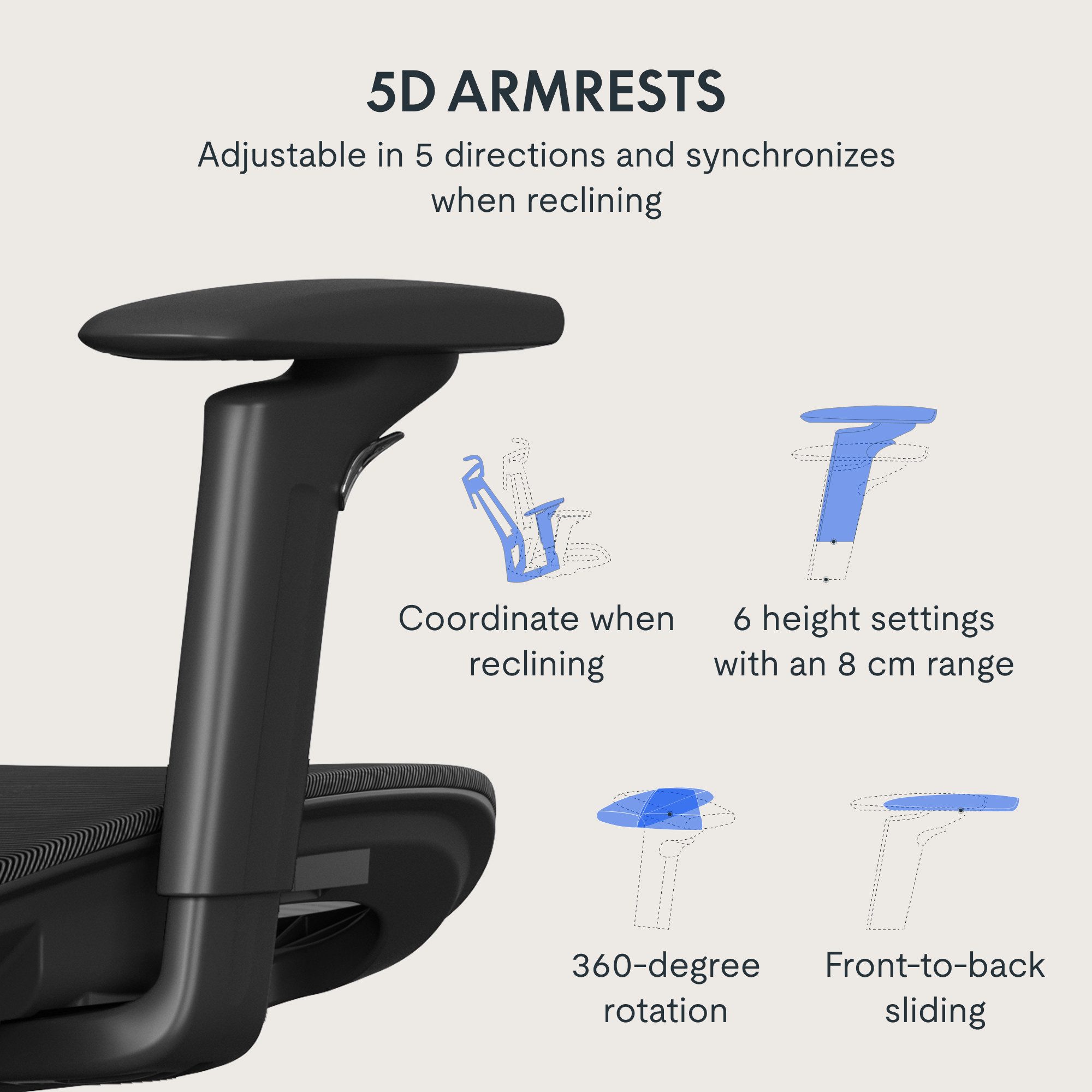FLEXISPOT Bürostuhl Ergonomischer Schreibtischstuhl (5D Armlehnen, günstig online kaufen