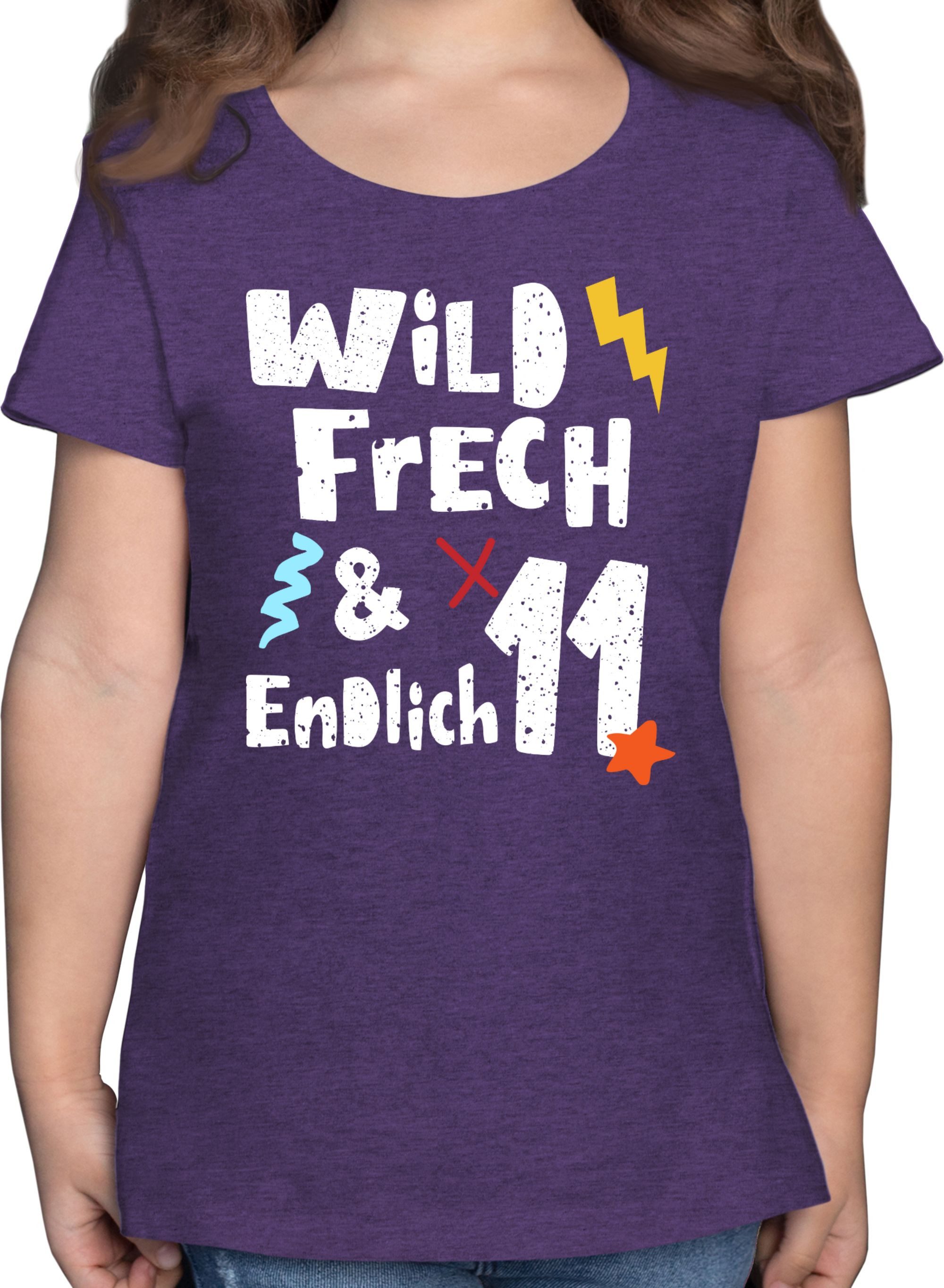T-Shirt Wild frech und endlich 11 - Elf Jahre Wunderbar