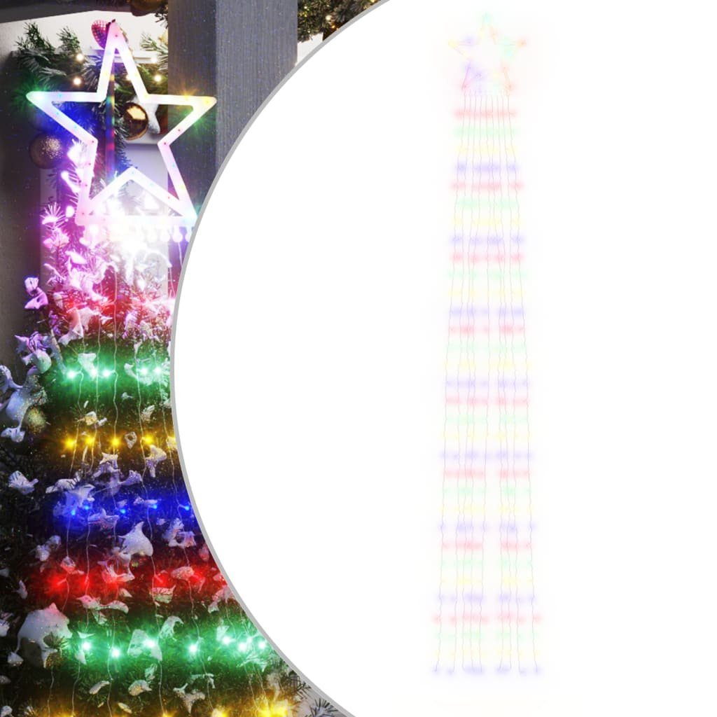 375 cm Mehrfarbig Dekolicht Weihnachtsbaum-Beleuchtung Außenbereich 320 LEDs vidaXL