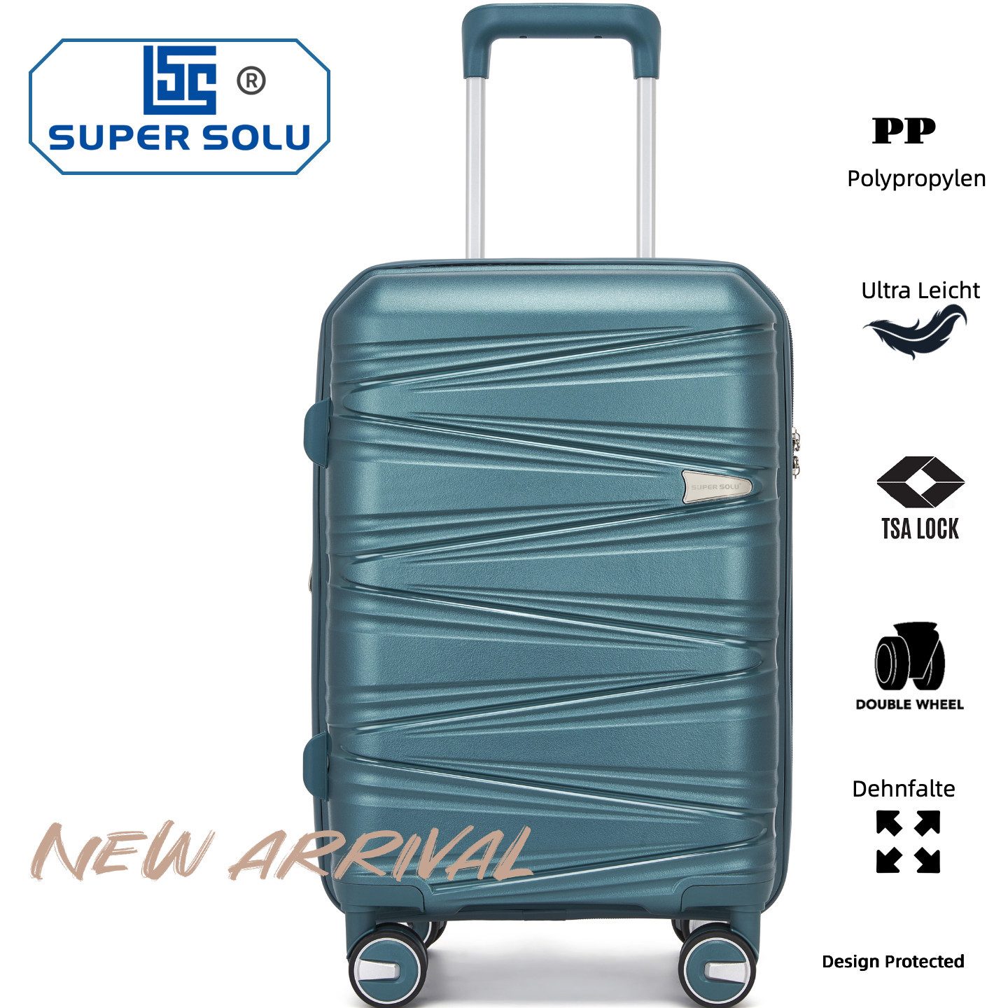 Super Solu Hartschalen-Trolley 20 Zoll Hartschalenkoffer aus Polypropylen, günstig online kaufen