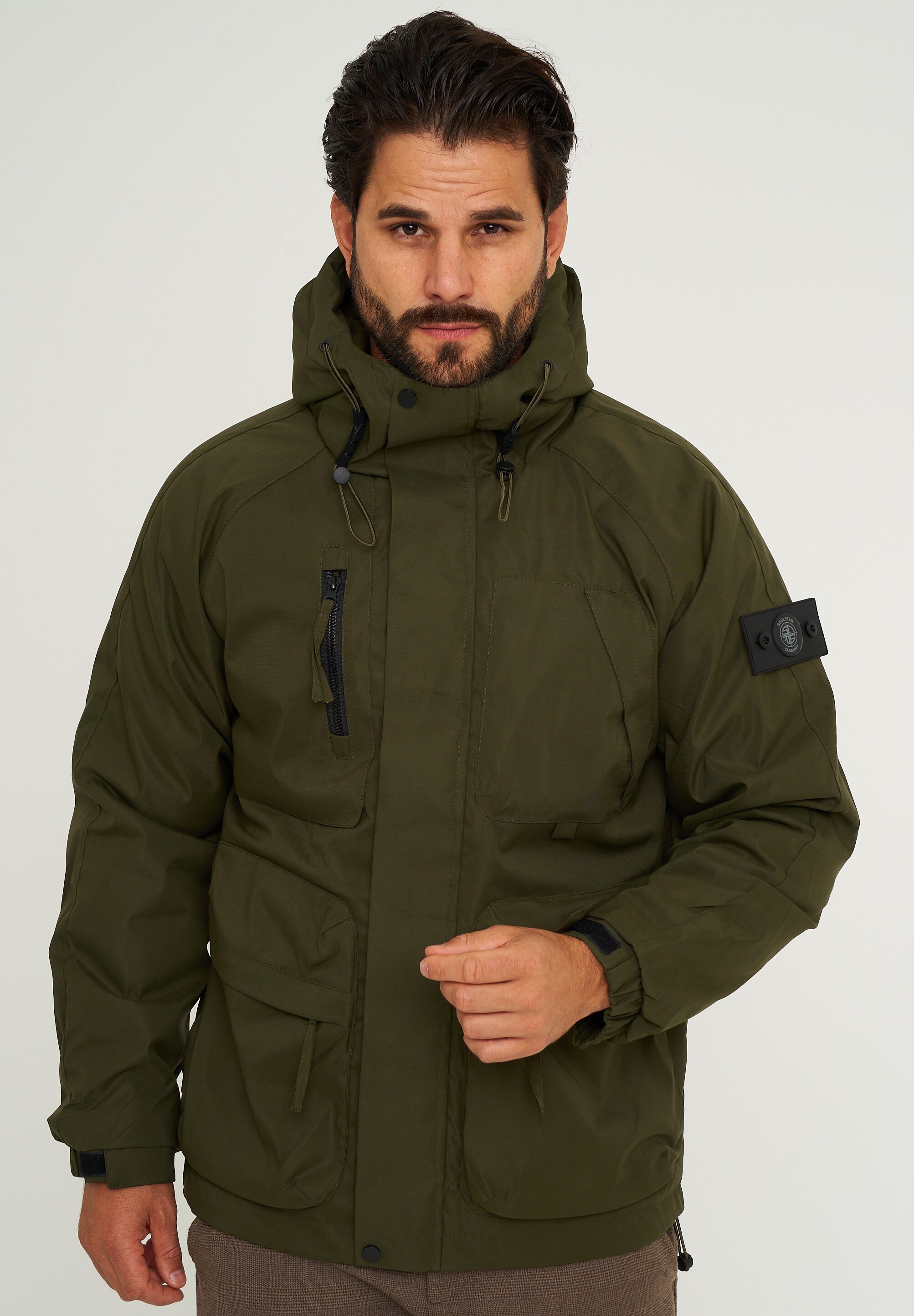 SOULSTAR Steppjacke S2MALBUN Herren leichte Field-Jacket mit Kapuze Fleece gefütterte Outdoor-Jacke