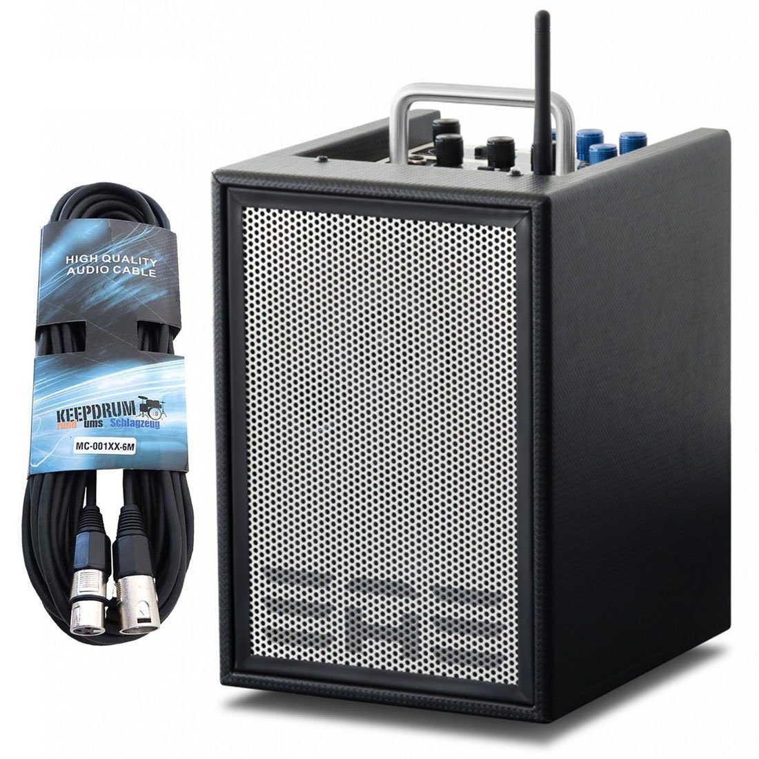 Elite Acoustics Elite Acoustics A1-4 MKII Akku-Verstärker mit XLR-Kabel 3-Kanäle Verstärker (Anzahl Kanäle: 3, 40 W, tragbar)