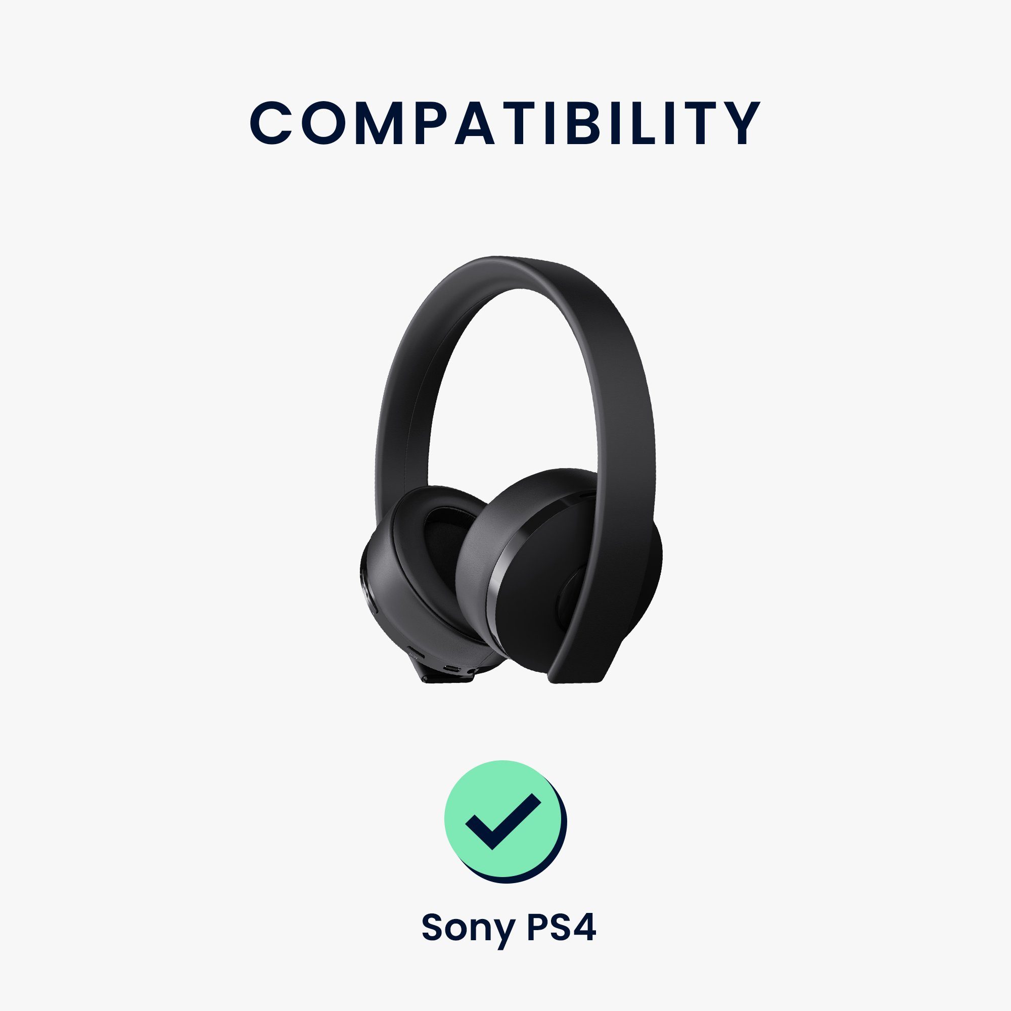 kwmobile 2x Ohr für Over - Ohrpolster Headphones) Ear für (Ohrpolster Sony Polster Polster PS4 Kopfhörer Kunstleder