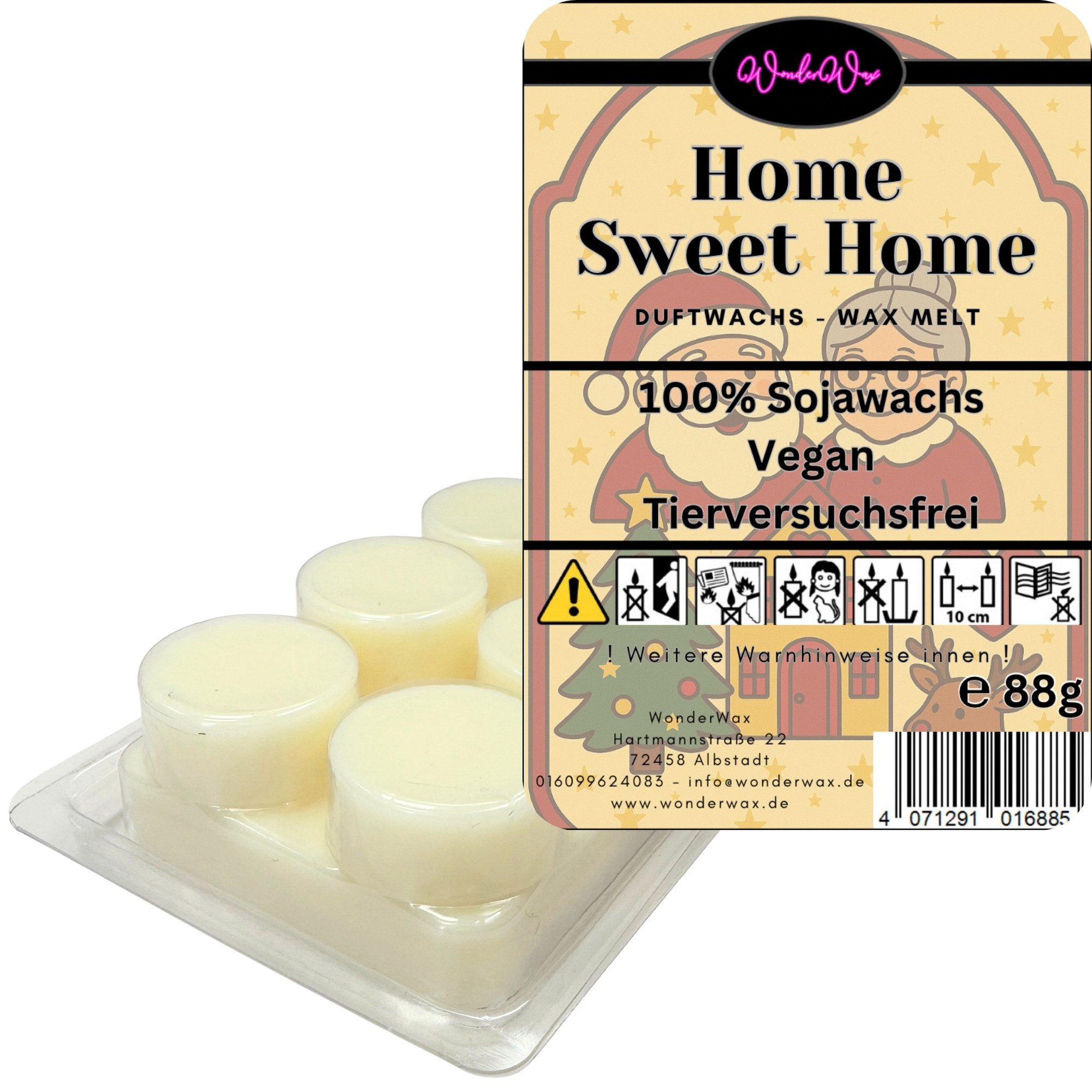 WonderWax Duftwachs WonderWax® Duftwachs Weihnachten 6 Kreise, (Home Sweet Home), Duftrichtung: Home Sweet Home