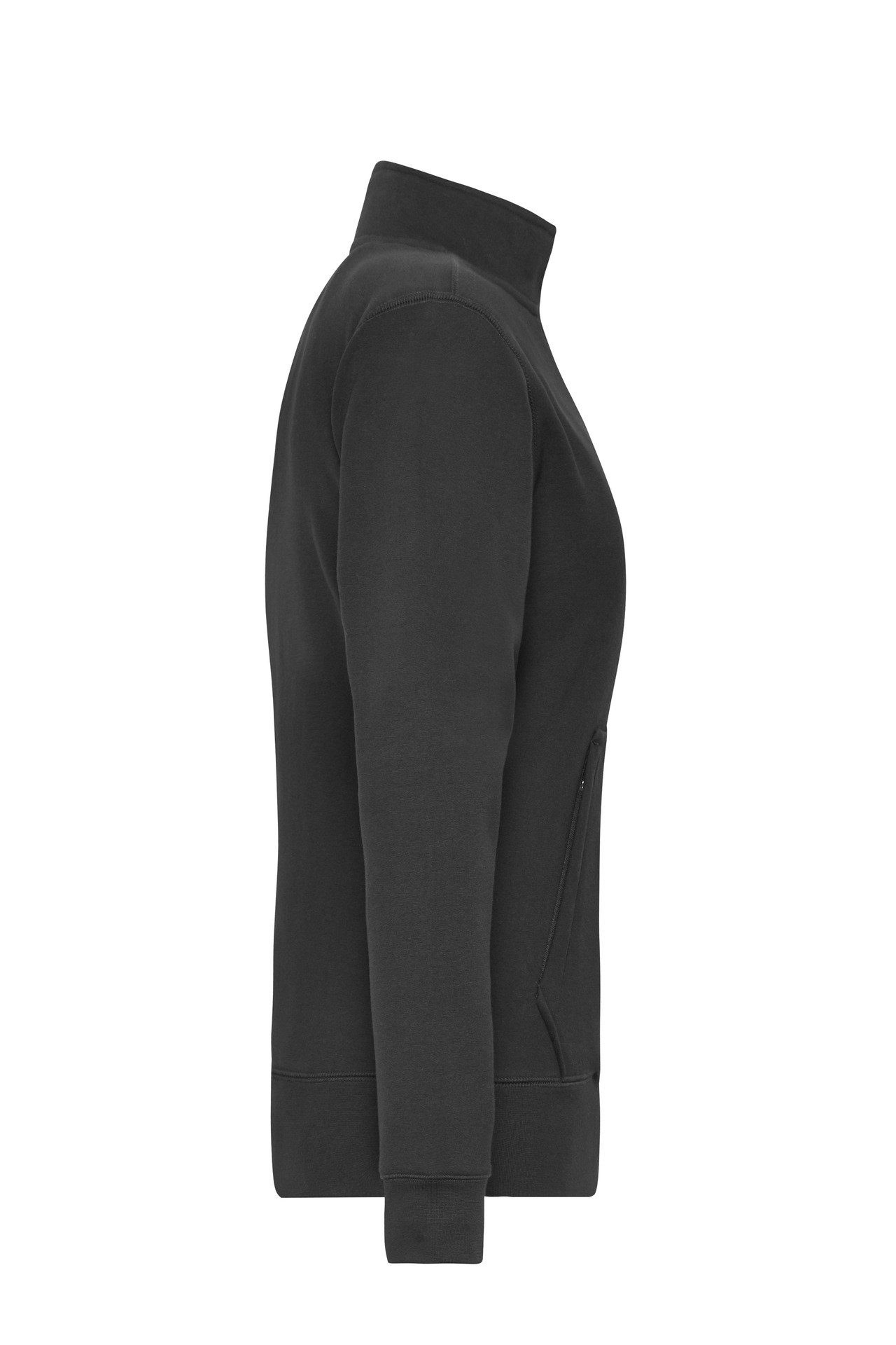 James & Nicholson Sweatjacke Leicht taillierte Damen Doppeljacke im Materialmix JN1809 Innen warmer Fleece, außen angenehmer Baumwoll-Jersey – Bild 4 von 4