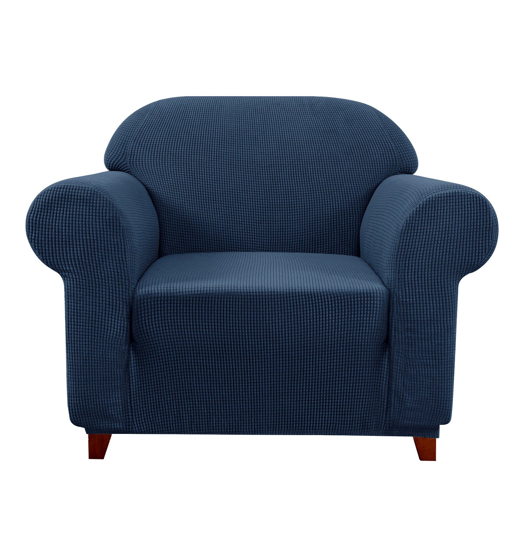 Sofahusse 1 Sitzer Sofabezug, SUBRTEX, Dehnbarer waschbarer Stoff Navy blau